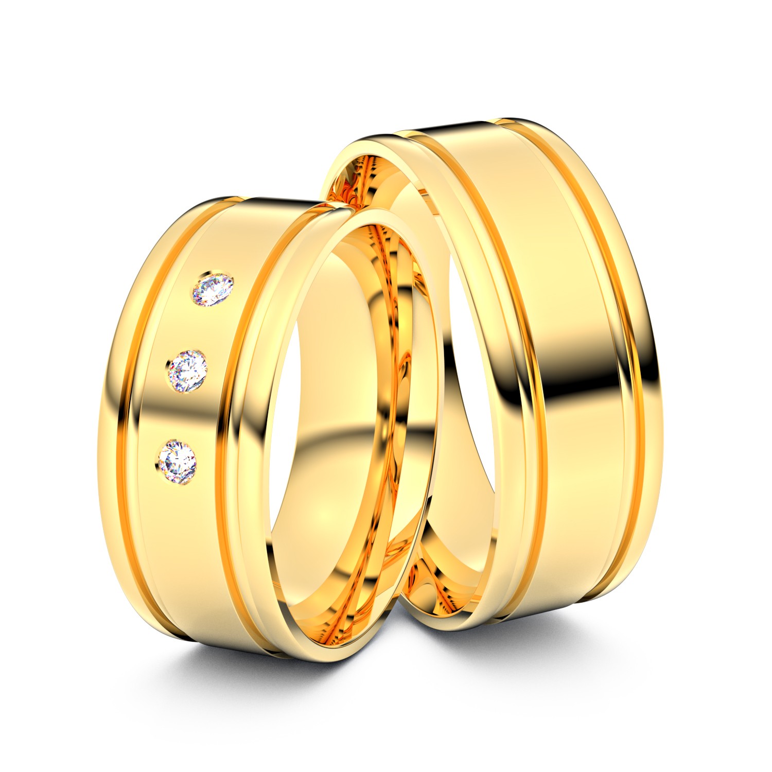 Brillanten-Trauringe 585er Gelbgold – opt. mit Gravur, Farbe, wählbarer Reinheitsstufe & hochwertigem Holzetui Unkategorisiert online kaufen