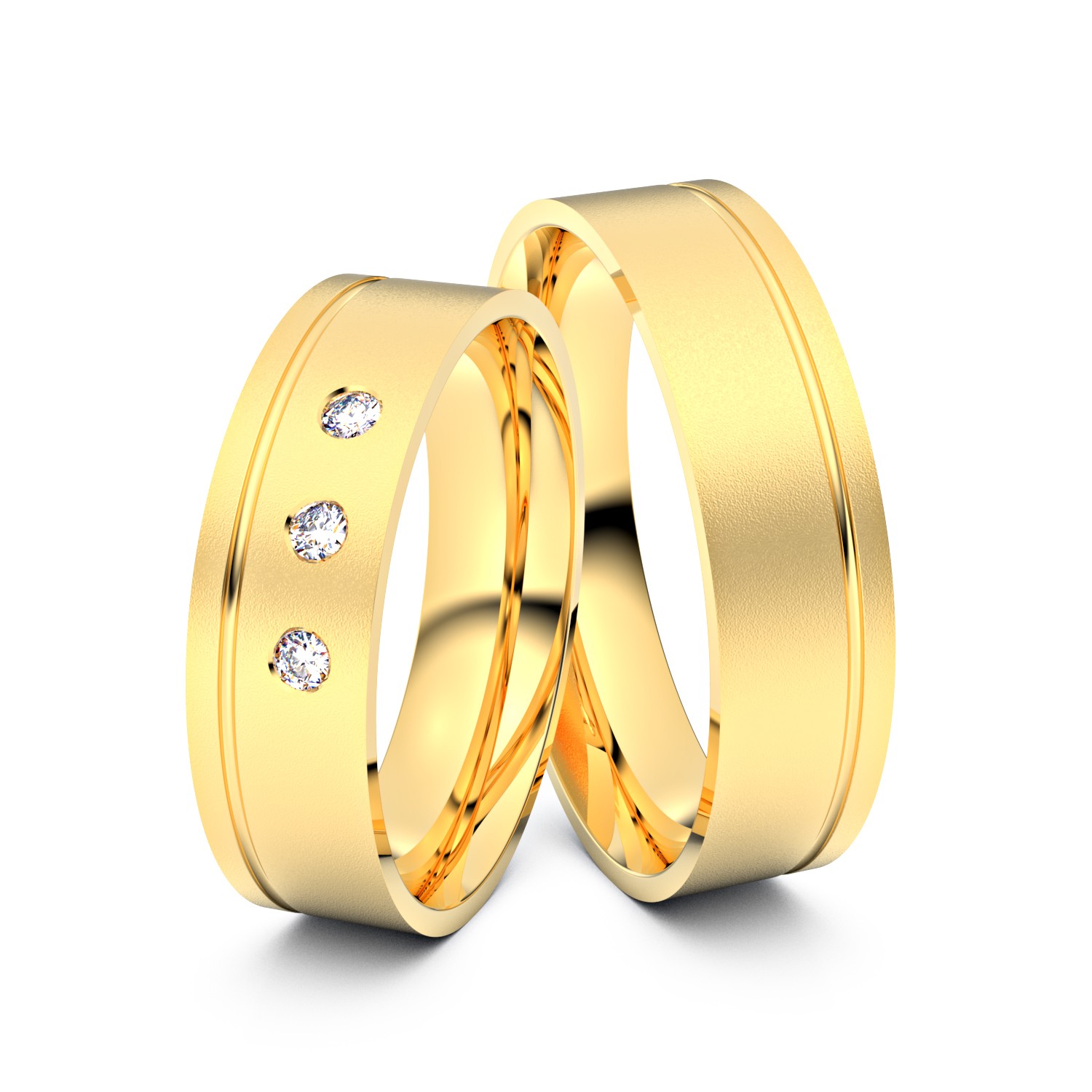 Brillanten-Trauringe 585er Gelbgold – opt. mit Gravur, Farbe, wählbarer Reinheitsstufe & hochwertigem Holzetui Unkategorisiert online kaufen
