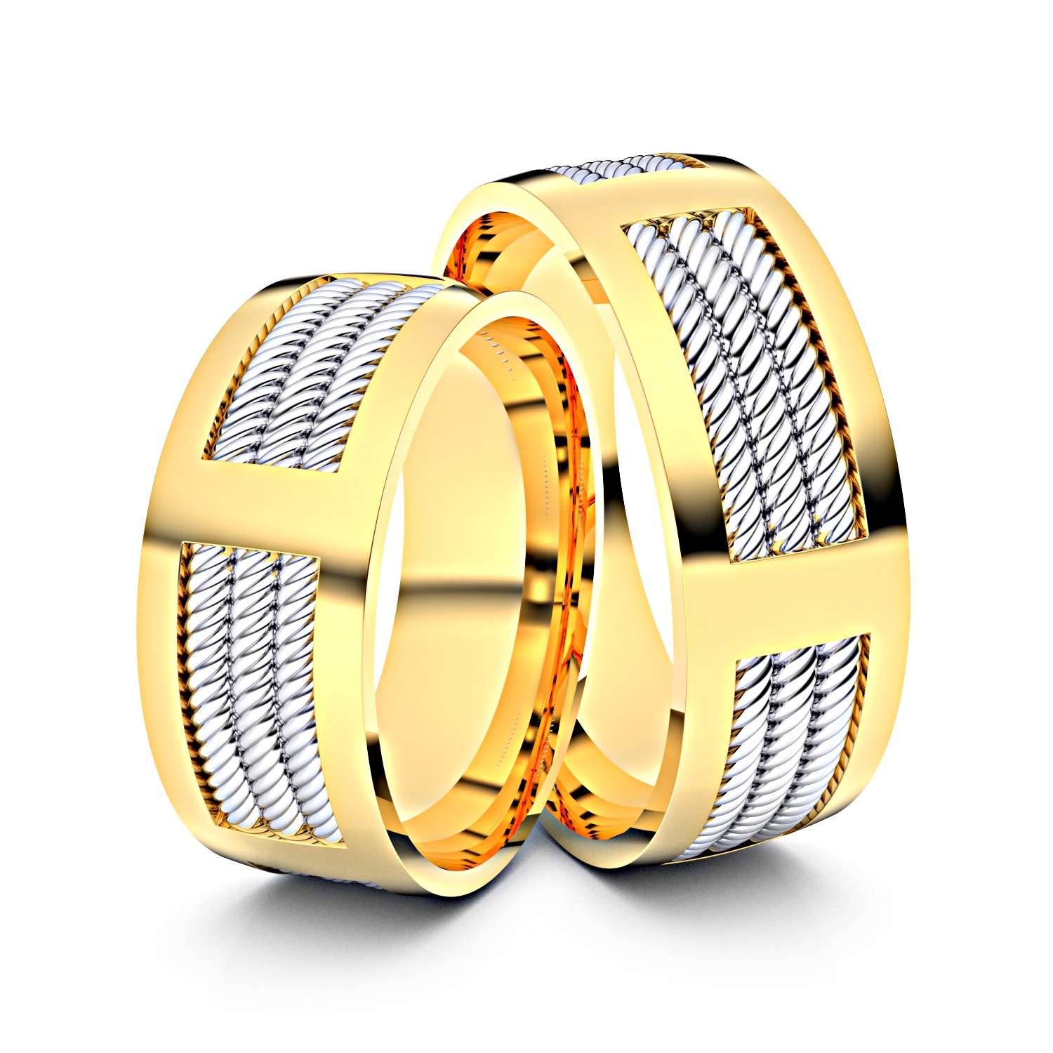 Brillanten-Trauringe 585er Gelbgold-Weißgold – opt. mit Gravur, Farbe, wählbarer Reinheitsstufe & hochwertigem Holzetui Unkategorisiert online kaufen