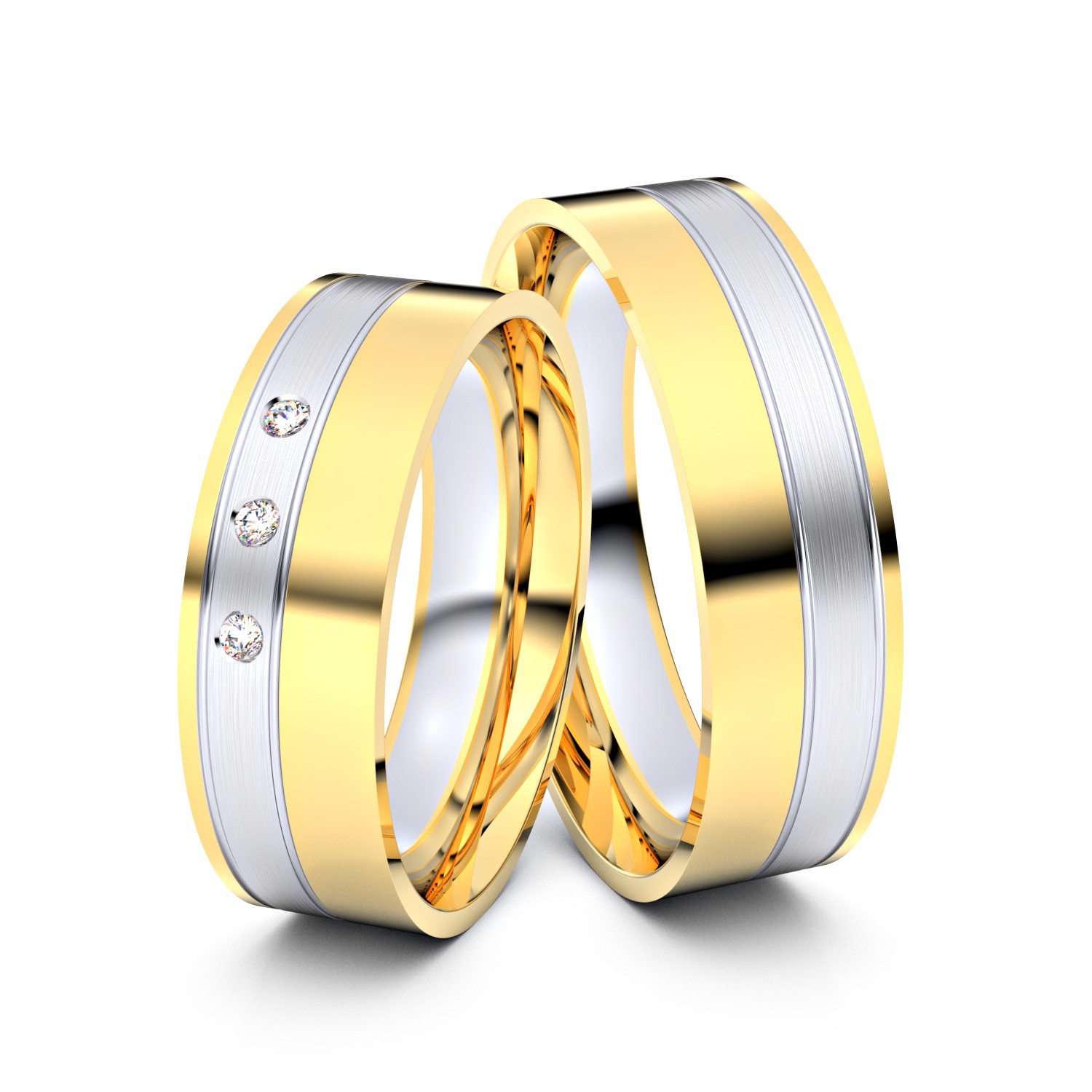 Brillanten-Trauringe 585er Gelbgold-Weißgold – opt. mit Gravur, Farbe, wählbarer Reinheitsstufe & hochwertigem Holzetui Unkategorisiert online kaufen Brillanten-Trauringe 585er Gelbgold-Weißgold – opt. mit Gravur, Farbe, wählbarer Reinheitsstufe & hochwertigem Holzetui Unkategorisiert online kaufen