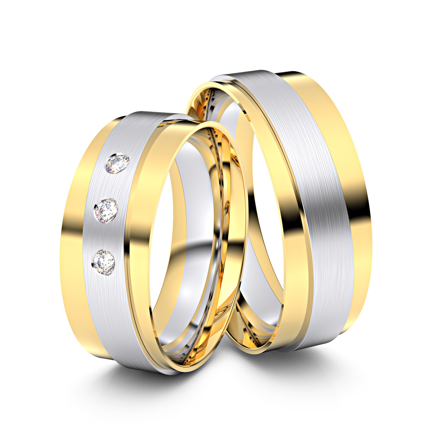 Brillanten-Trauringe 585er Gelbgold-Weißgold – opt. mit Gravur, Farbe, wählbarer Reinheitsstufe & hochwertigem Holzetui Unkategorisiert online kaufen Brillanten-Trauringe 585er Gelbgold-Weißgold – opt. mit Gravur, Farbe, wählbarer Reinheitsstufe & hochwertigem Holzetui Unkategorisiert online kaufen