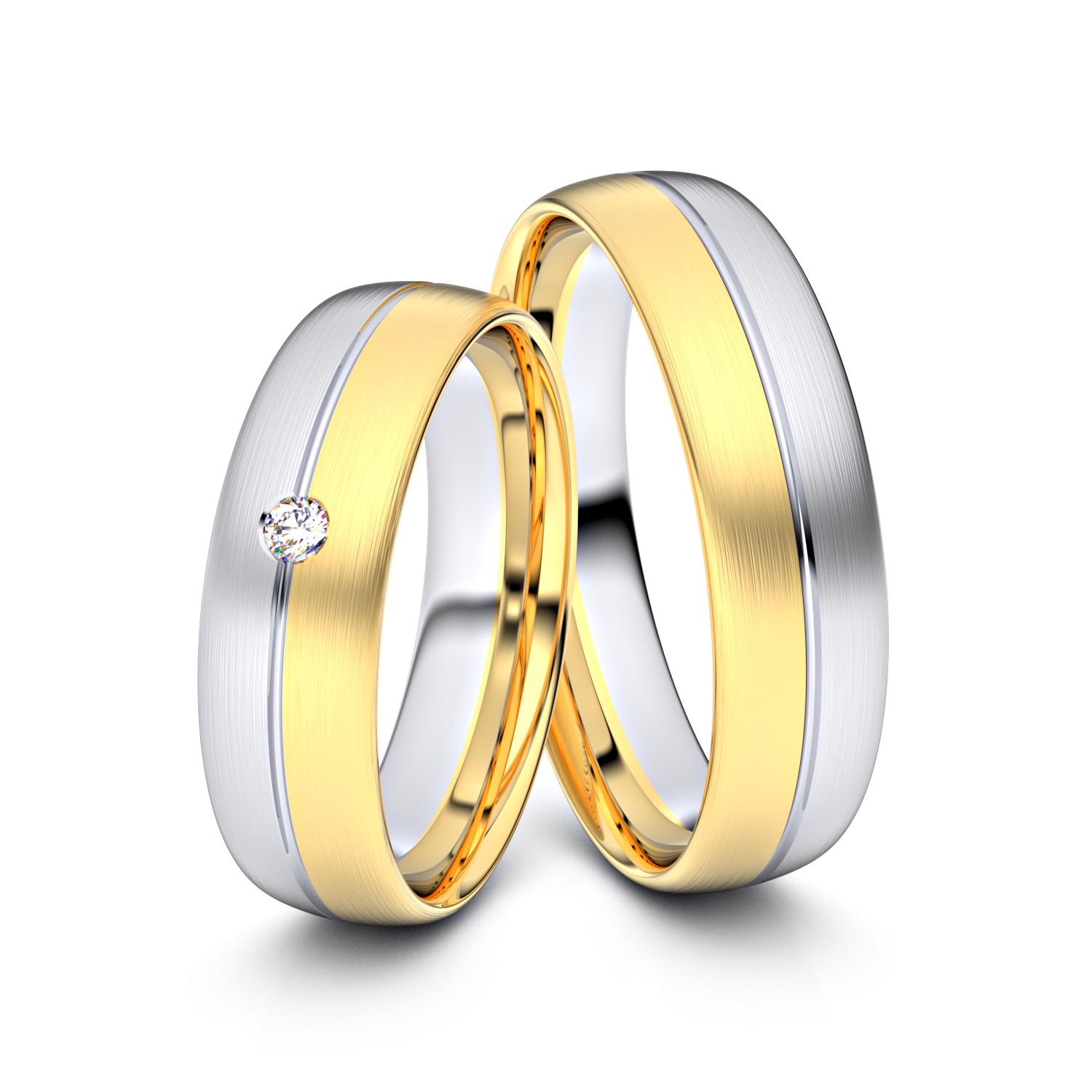 Brillanten-Trauringe 585er Gelbgold-Weißgold – opt. mit Gravur, Farbe, wählbarer Reinheitsstufe & hochwertigem Holzetui Unkategorisiert online kaufen Brillanten-Trauringe 585er Gelbgold-Weißgold – opt. mit Gravur, Farbe, wählbarer Reinheitsstufe & hochwertigem Holzetui Unkategorisiert online kaufen