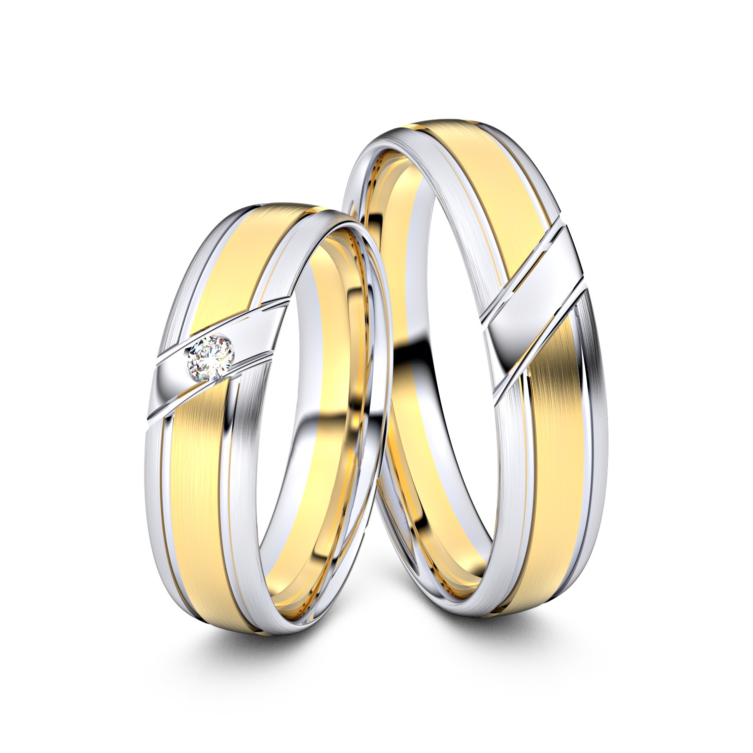 Brillanten-Trauringe 585er Gelbgold-Weißgold – opt. mit Gravur, Farbe, wählbarer Reinheitsstufe & hochwertigem Holzetui Unkategorisiert online kaufen Brillanten-Trauringe 585er Gelbgold-Weißgold – opt. mit Gravur, Farbe, wählbarer Reinheitsstufe & hochwertigem Holzetui Unkategorisiert online kaufen