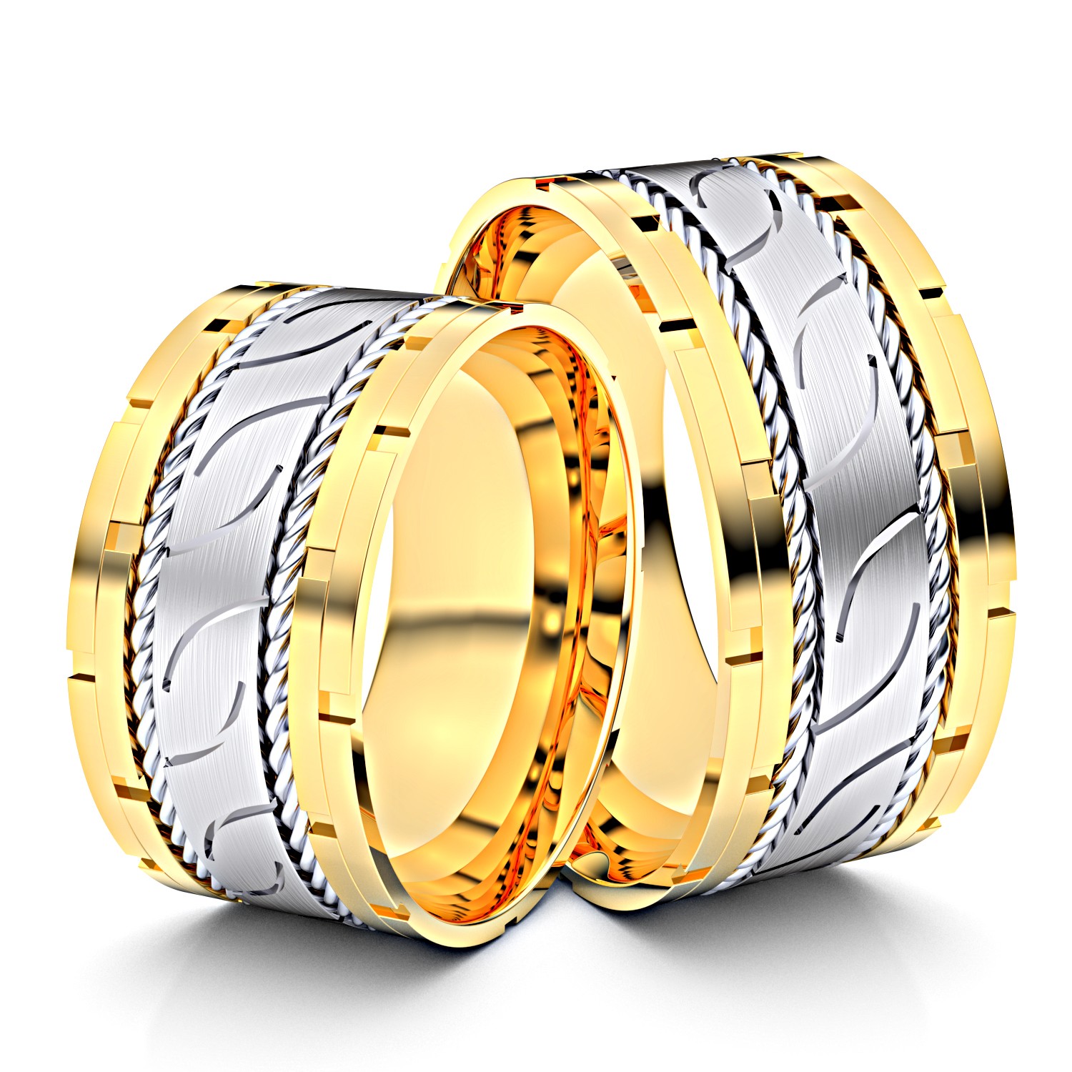 Brillanten-Trauringe 585er Gelbgold-Weißgold – opt. mit Gravur, Farbe, wählbarer Reinheitsstufe & hochwertigem Holzetui Unkategorisiert online kaufen