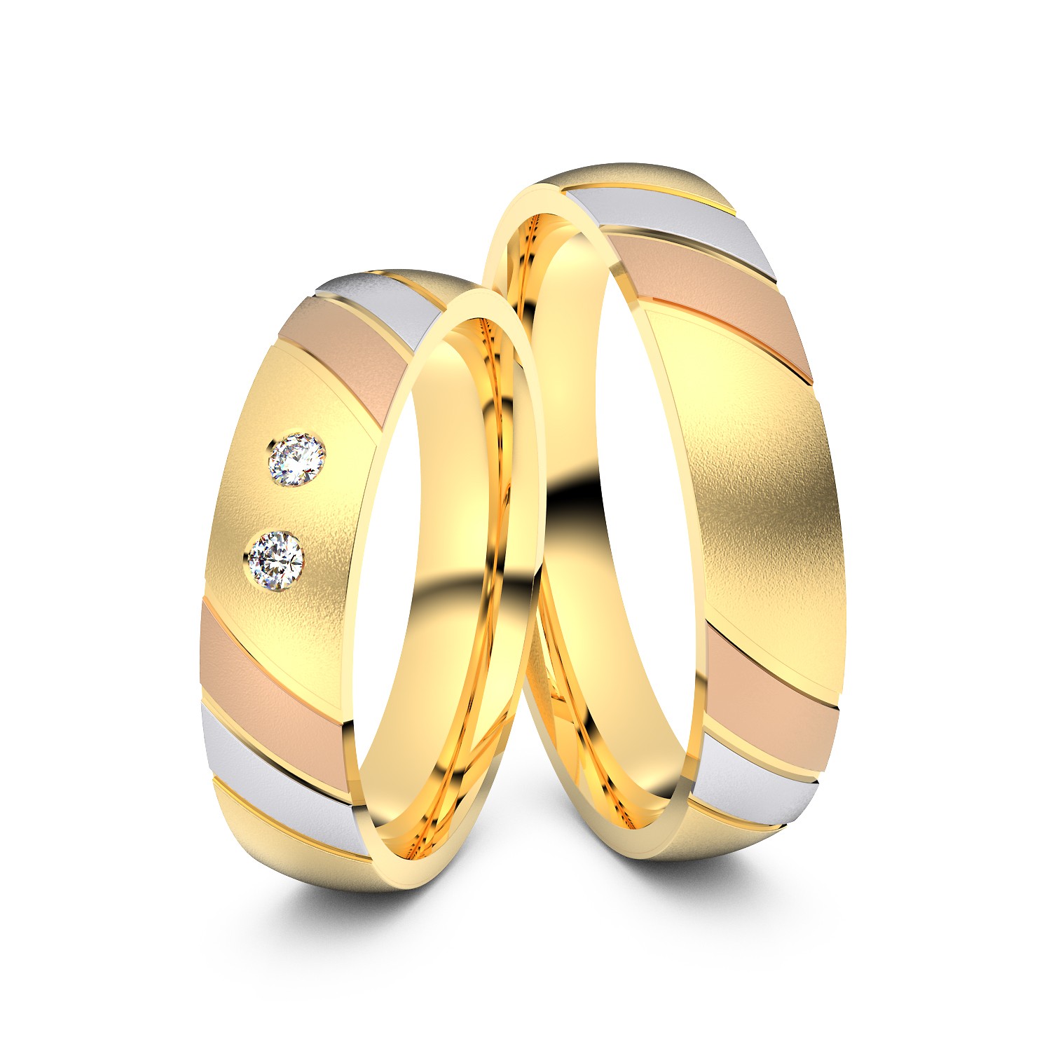 Brillanten-Trauringe 585er Gelbgold-Weissgold-Rotgold – opt. mit Gravur, Farbe, wählbarer Reinheitsstufe & hochwertigem Holzetui Unkategorisiert online kaufen