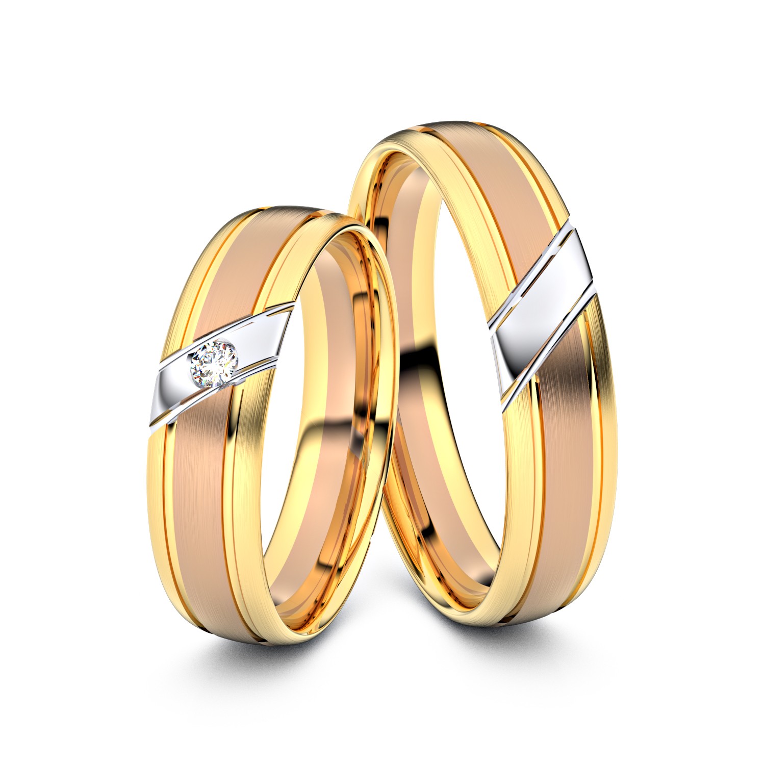 Brillanten-Trauringe 585er Gelbgold-Weissgold-Rotgold – opt. mit Gravur, Farbe, wählbarer Reinheitsstufe & hochwertigem Holzetui Unkategorisiert online kaufen