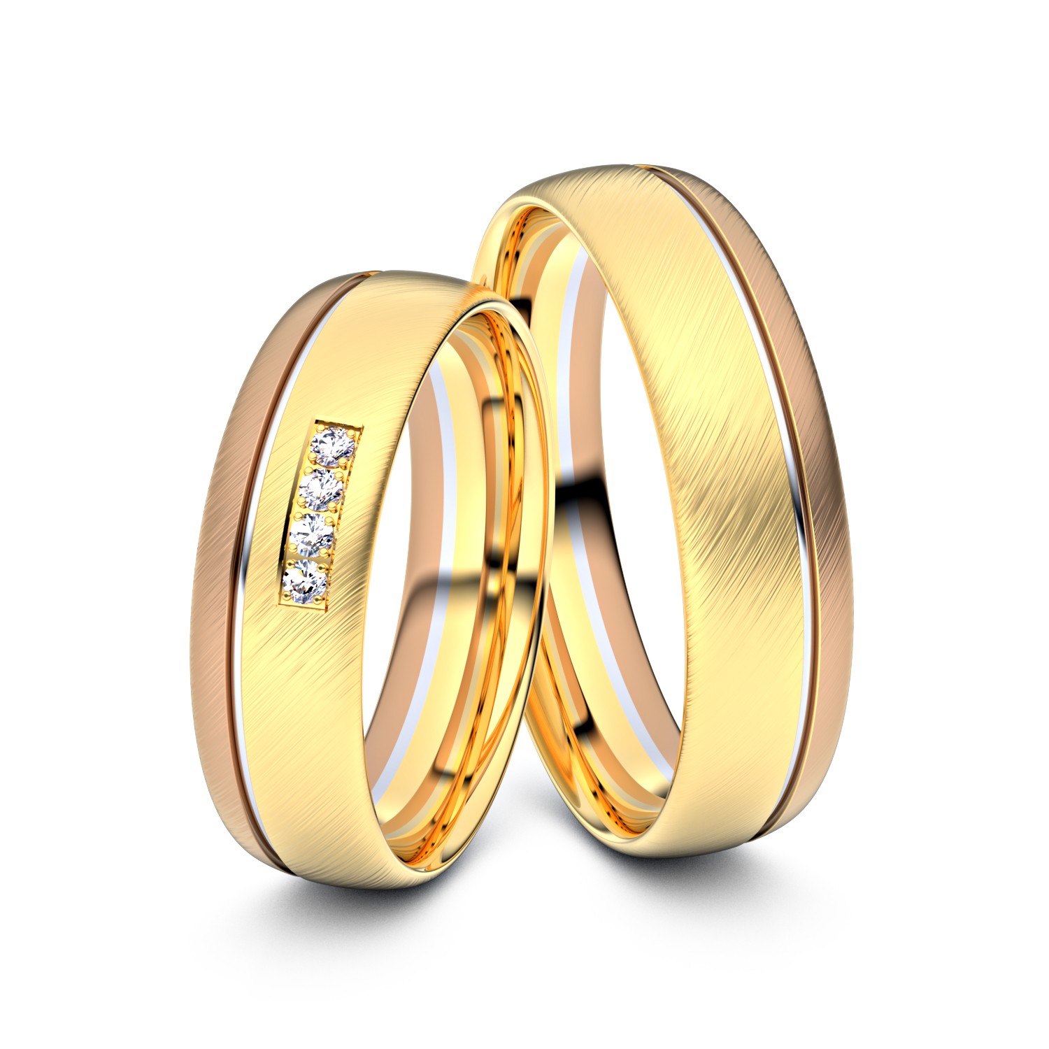 Brillanten-Trauringe 585er Gelbgold-Weissgold-Rotgold – opt. mit Gravur, Farbe, wählbarer Reinheitsstufe & hochwertigem Holzetui Unkategorisiert online kaufen
