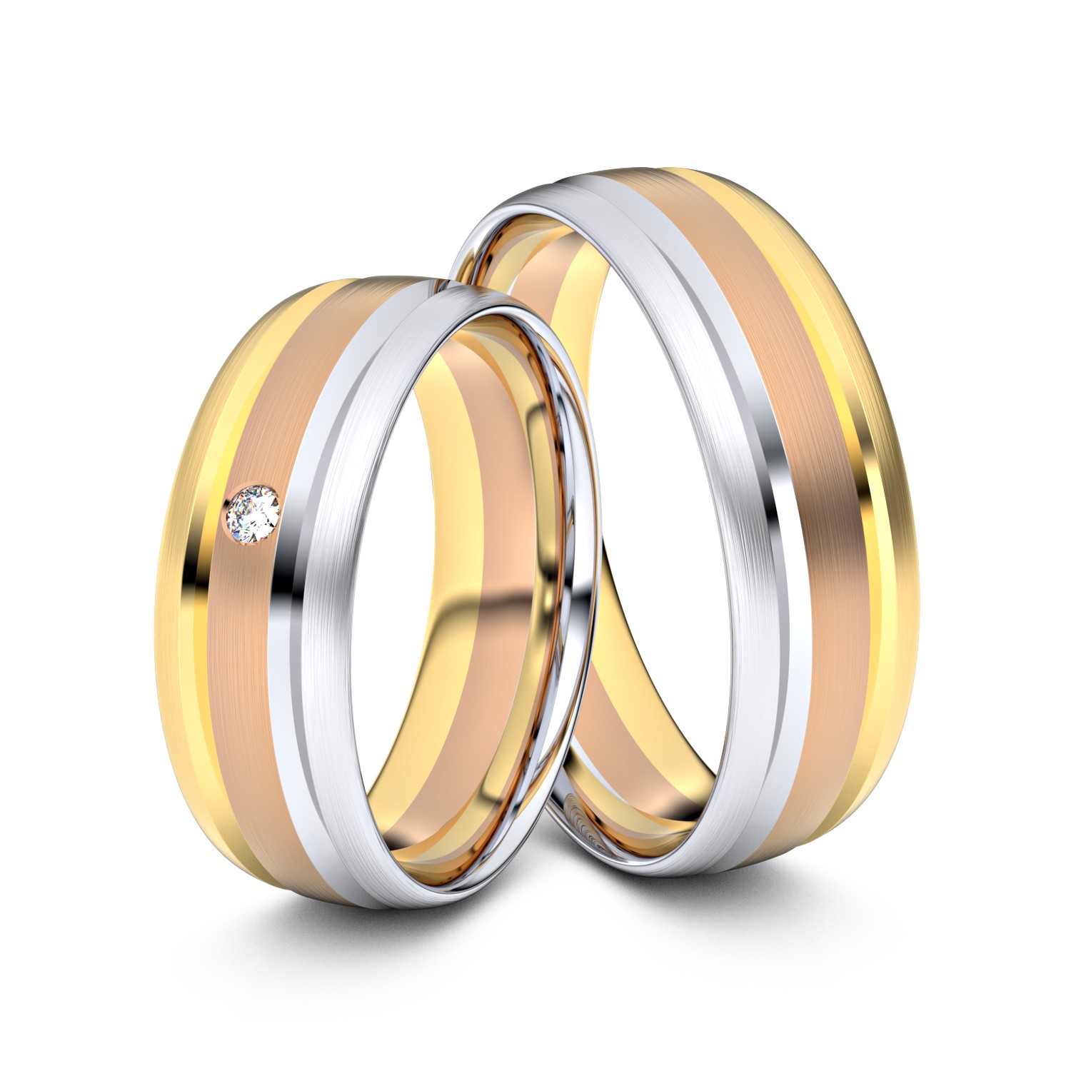 Brillanten-Trauringe 585er Gelbgold-Weissgold-Rotgold – opt. mit Gravur, Farbe, wählbarer Reinheitsstufe & hochwertigem Holzetui Unkategorisiert online kaufen