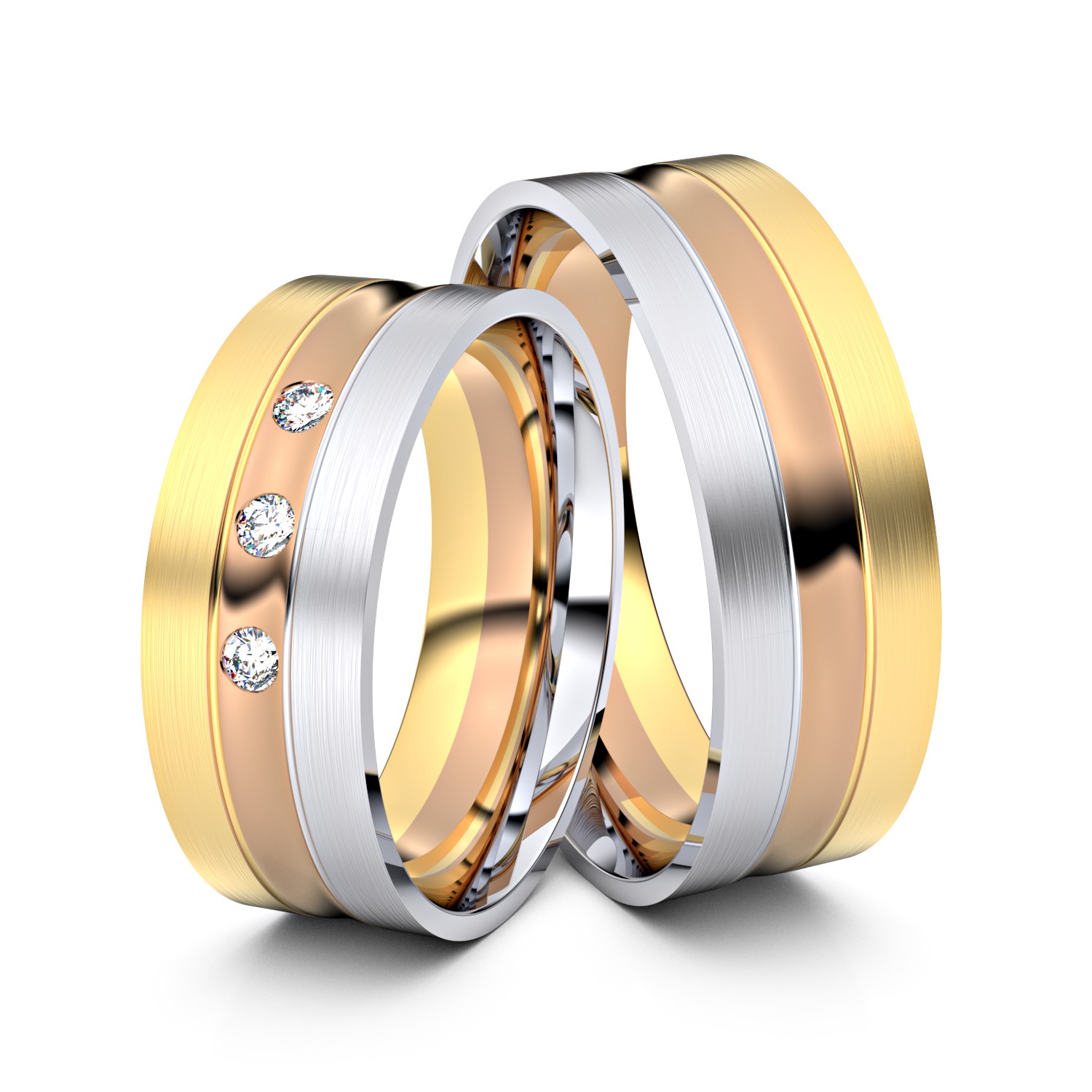 Brillanten-Trauringe 585er Gelbgold-Weissgold-Rotgold – opt. mit Gravur, Farbe, wählbarer Reinheitsstufe & hochwertigem Holzetui Unkategorisiert online kaufen