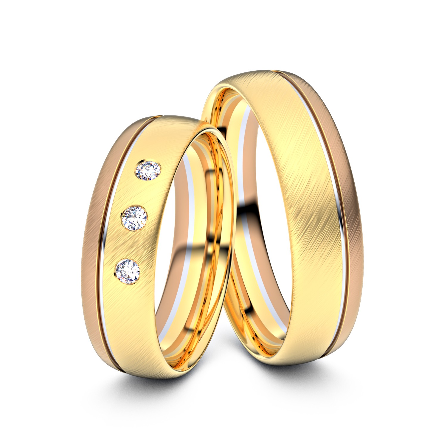 Brillanten-Trauringe 585er Gelbgold-Weissgold-Rotgold – opt. mit Gravur, Farbe, wählbarer Reinheitsstufe & hochwertigem Holzetui Unkategorisiert online kaufen
