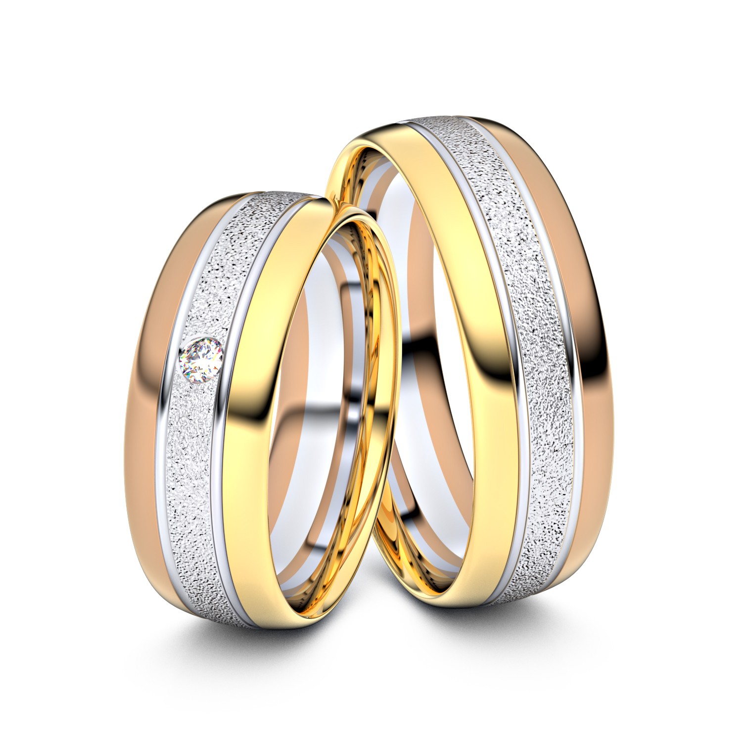 Brillanten-Trauringe 585er Gelbgold-Weissgold-Rotgold – opt. mit Gravur, Farbe, wählbarer Reinheitsstufe & hochwertigem Holzetui Unkategorisiert online kaufen