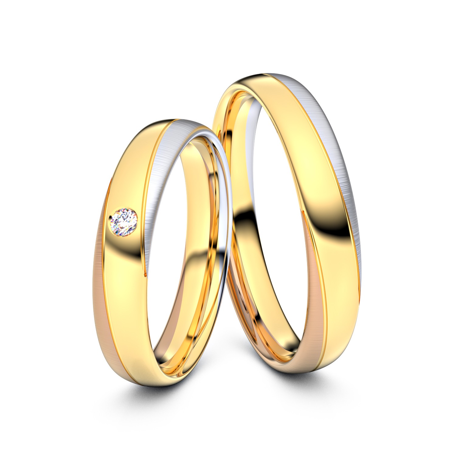 Brillanten-Trauringe 585er Gelbgold-Weissgold-Rotgold – opt. mit Gravur, Farbe, wählbarer Reinheitsstufe & hochwertigem Holzetui Unkategorisiert online kaufen