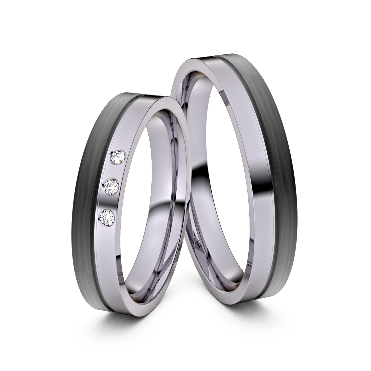 Brillanten-Trauringe 585er Palladium-carbon – opt. mit Gravur, Farbe, wählbarer Reinheitsstufe & hochwertigem Holzetui Unkategorisiert online kaufen