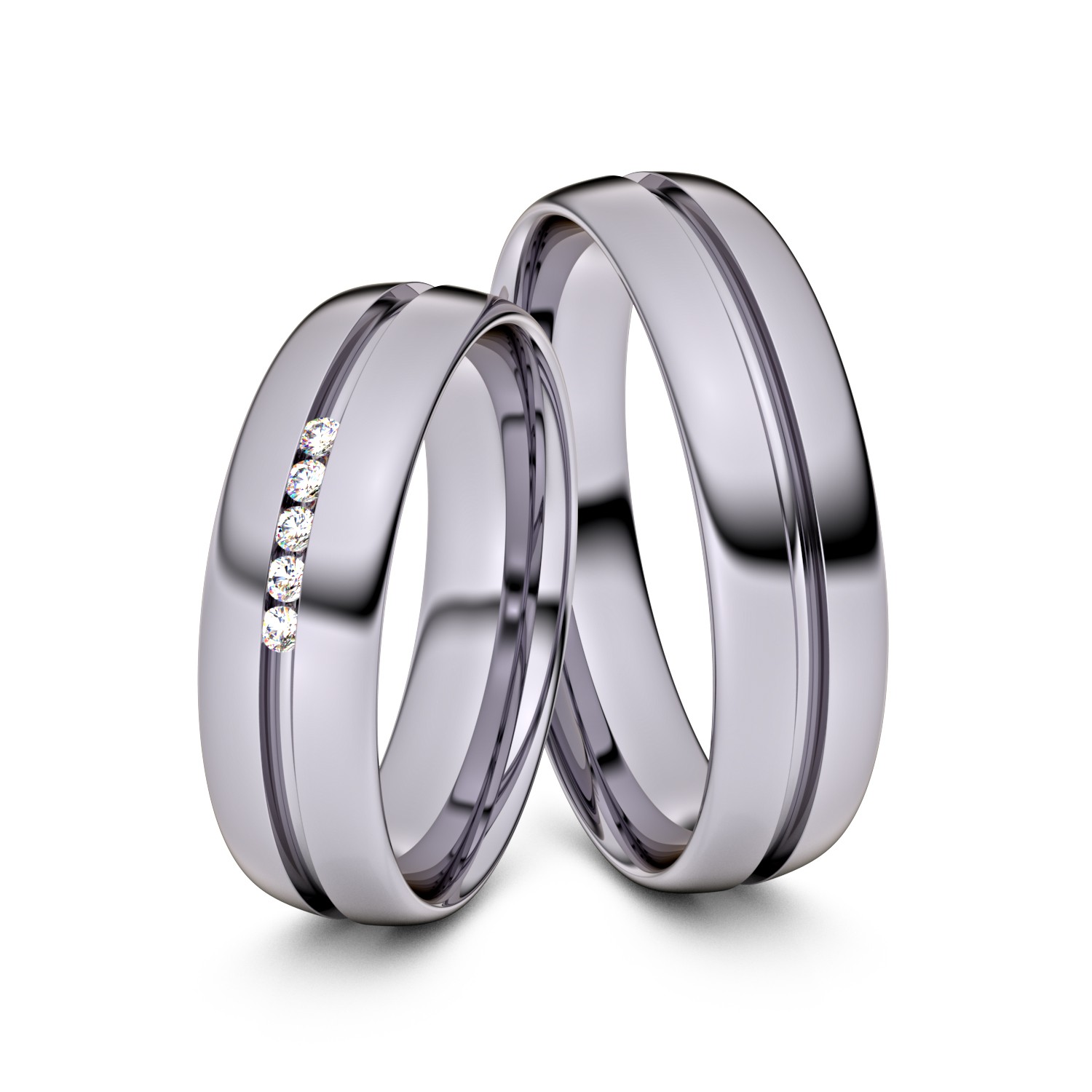 Brillanten-Trauringe 585er Palladium – opt. mit Gravur, Farbe, wählbarer Reinheitsstufe & hochwertigem Holzetui Unkategorisiert online kaufen