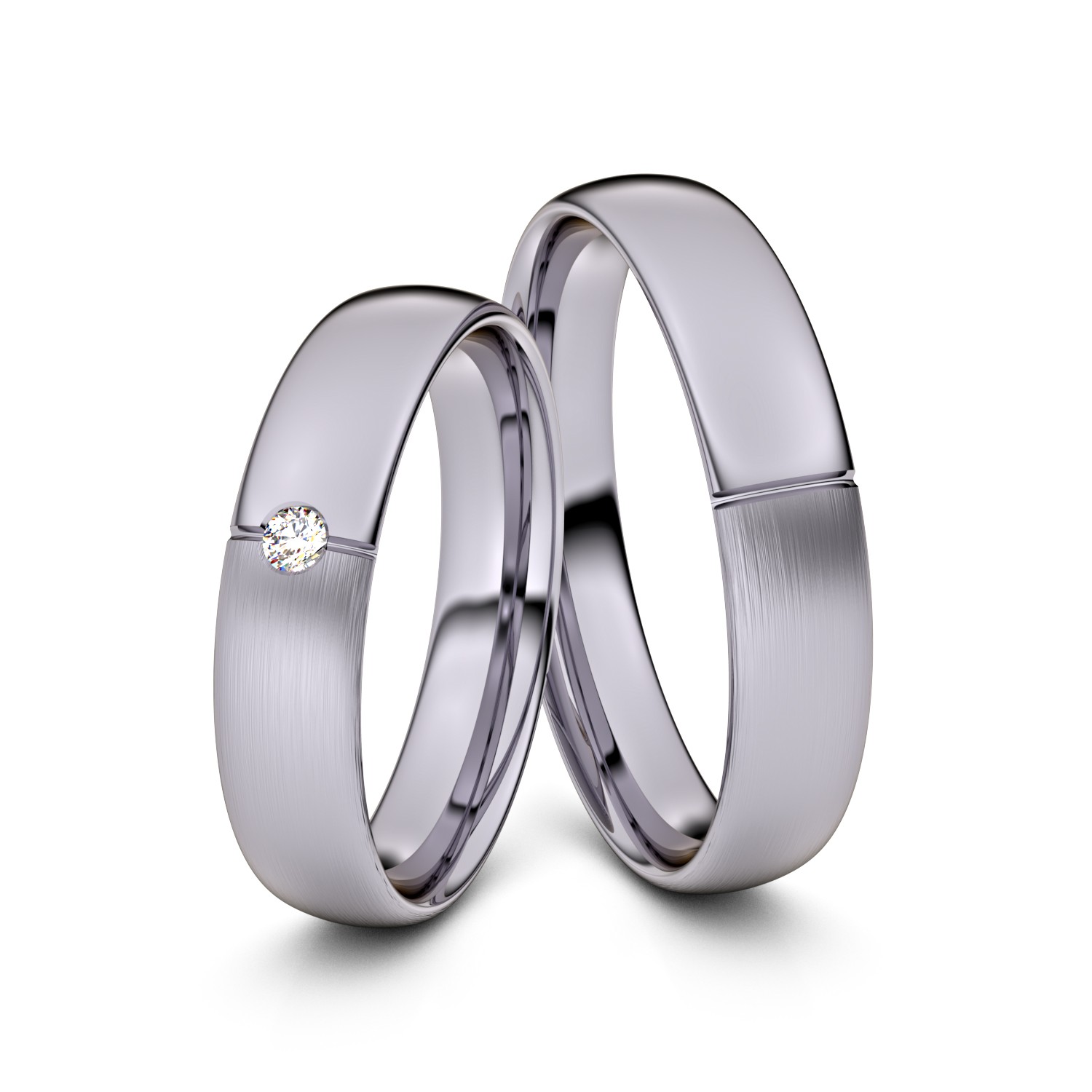 Brillanten-Trauringe 585er Palladium – opt. mit Gravur, Farbe, wählbarer Reinheitsstufe & hochwertigem Holzetui Unkategorisiert online kaufen