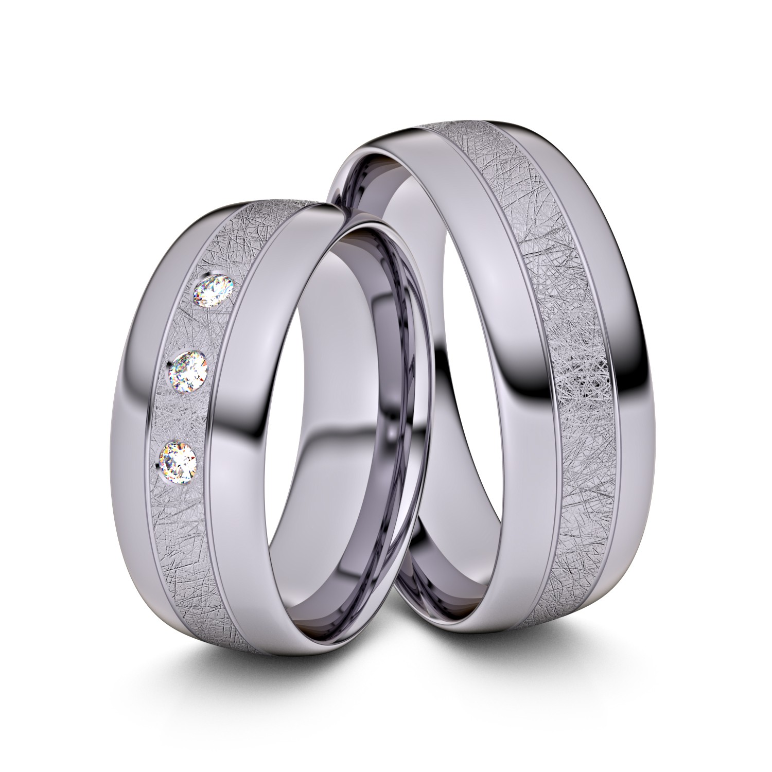 Brillanten-Trauringe 585er Palladium – opt. mit Gravur, Farbe, wählbarer Reinheitsstufe & hochwertigem Holzetui Unkategorisiert online kaufen