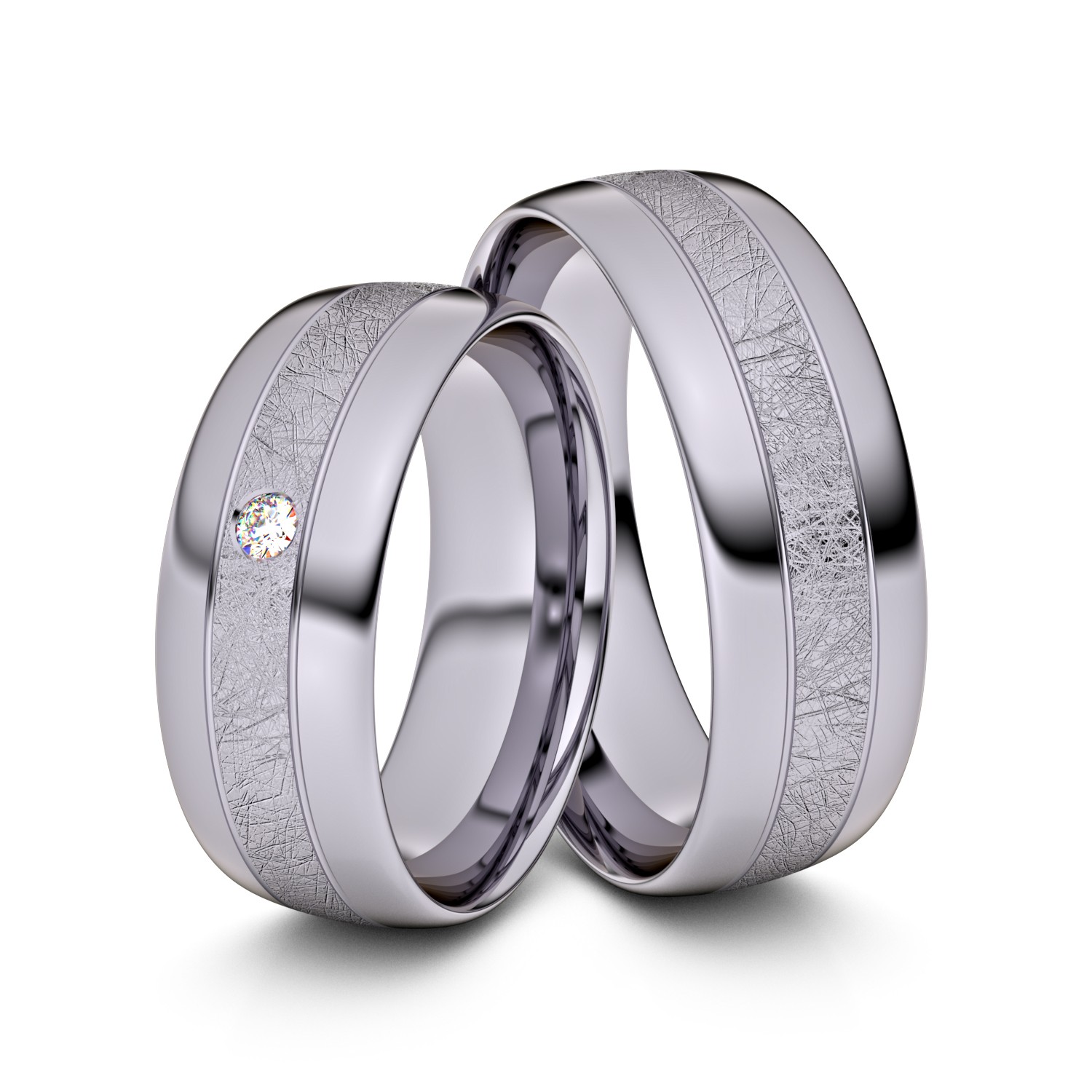 Brillanten-Trauringe 585er Palladium – opt. mit Gravur, Farbe, wählbarer Reinheitsstufe & hochwertigem Holzetui Unkategorisiert online kaufen
