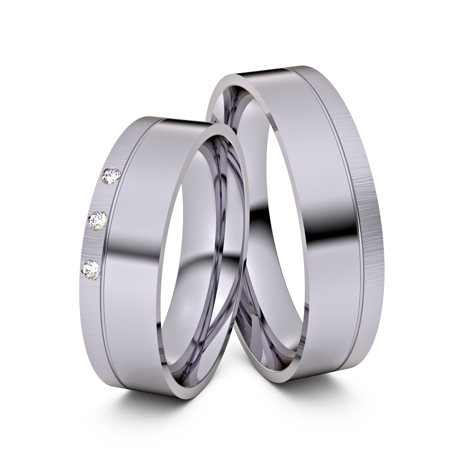 Brillanten-Trauringe 585er Palladium – opt. mit Gravur, Farbe, wählbarer Reinheitsstufe & hochwertigem Holzetui Unkategorisiert online kaufen