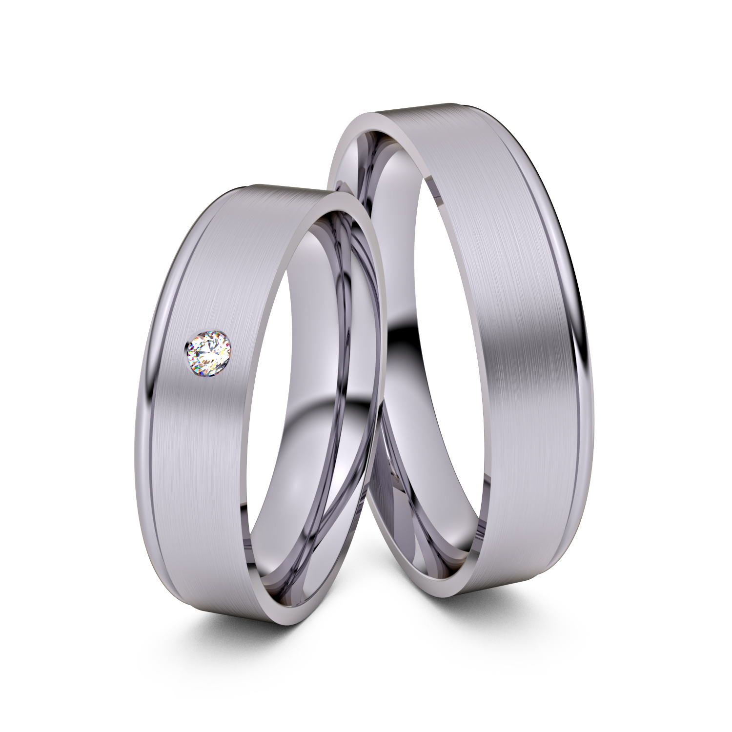 Brillanten-Trauringe 585er Palladium – opt. mit Gravur, Farbe, wählbarer Reinheitsstufe & hochwertigem Holzetui Unkategorisiert online kaufen