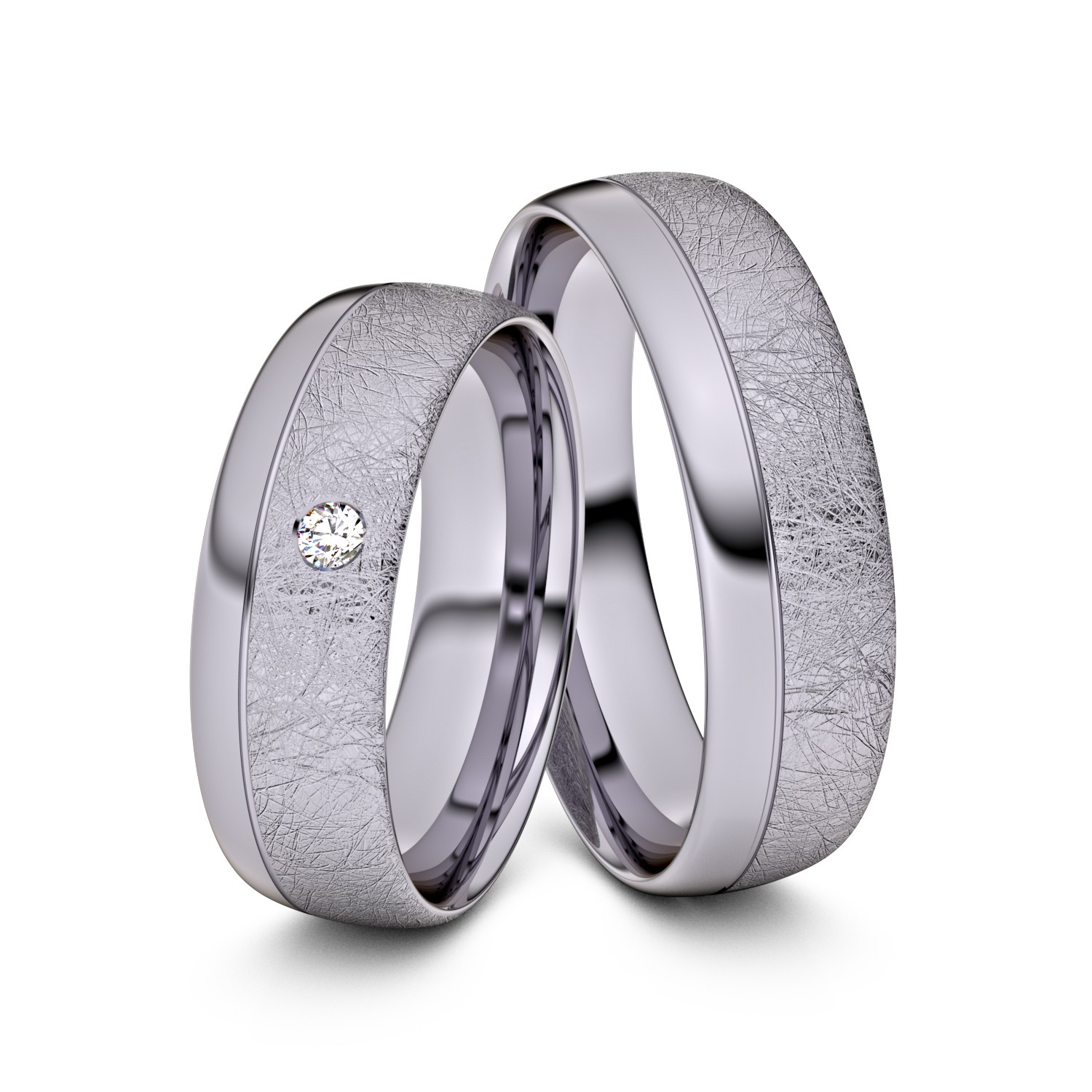 Brillanten-Trauringe 585er Palladium – opt. mit Gravur, Farbe, wählbarer Reinheitsstufe & hochwertigem Holzetui Unkategorisiert online kaufen