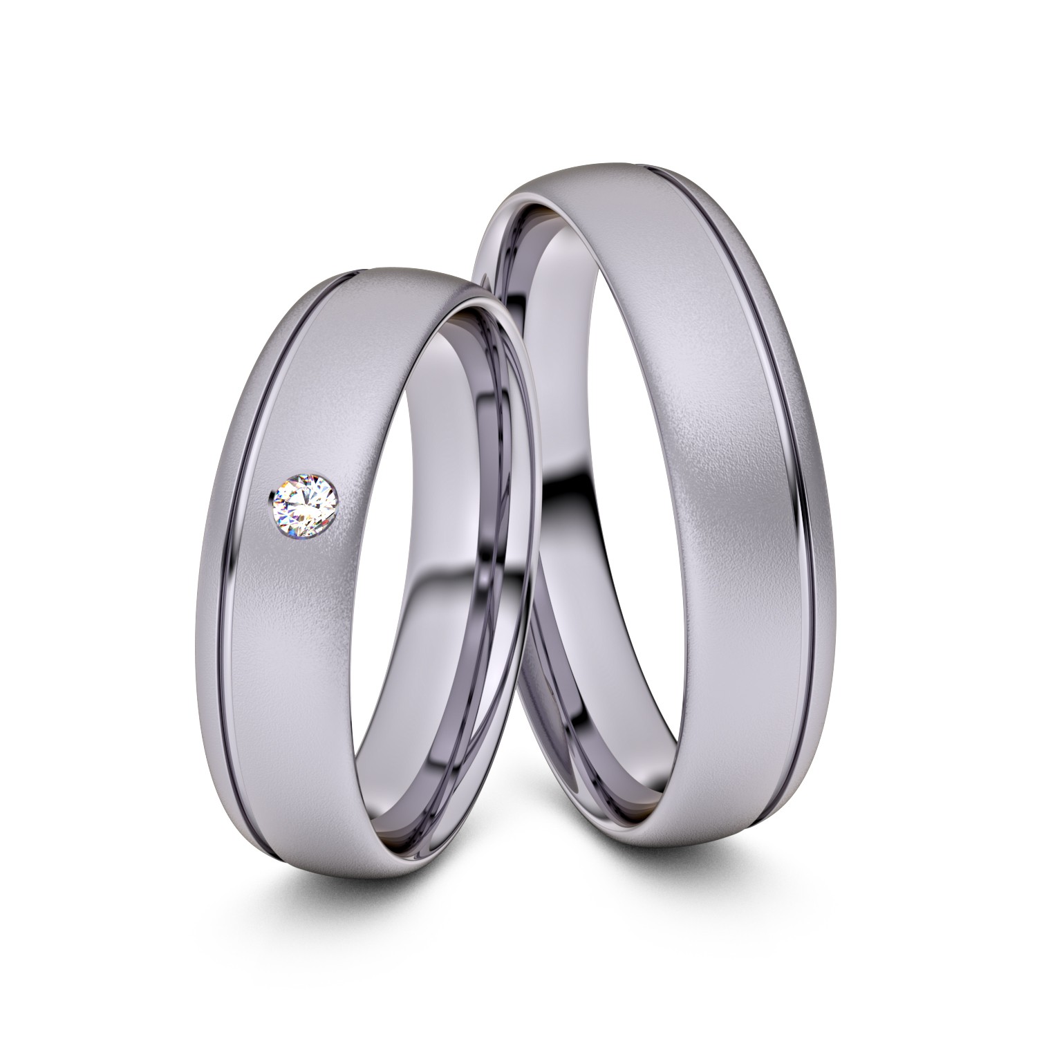 Brillanten-Trauringe 585er Palladium – opt. mit Gravur, Farbe, wählbarer Reinheitsstufe & hochwertigem Holzetui Unkategorisiert online kaufen