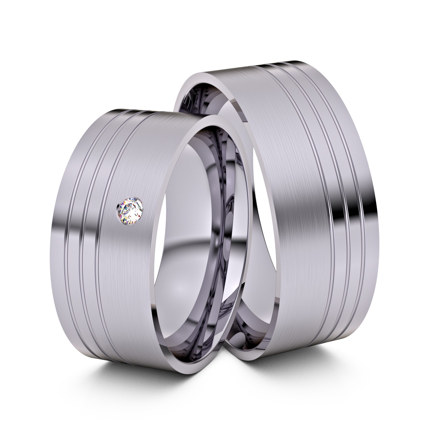 Brillanten-Trauringe 585er Palladium – opt. mit Gravur, Farbe, wählbarer Reinheitsstufe & hochwertigem Holzetui Unkategorisiert online kaufen