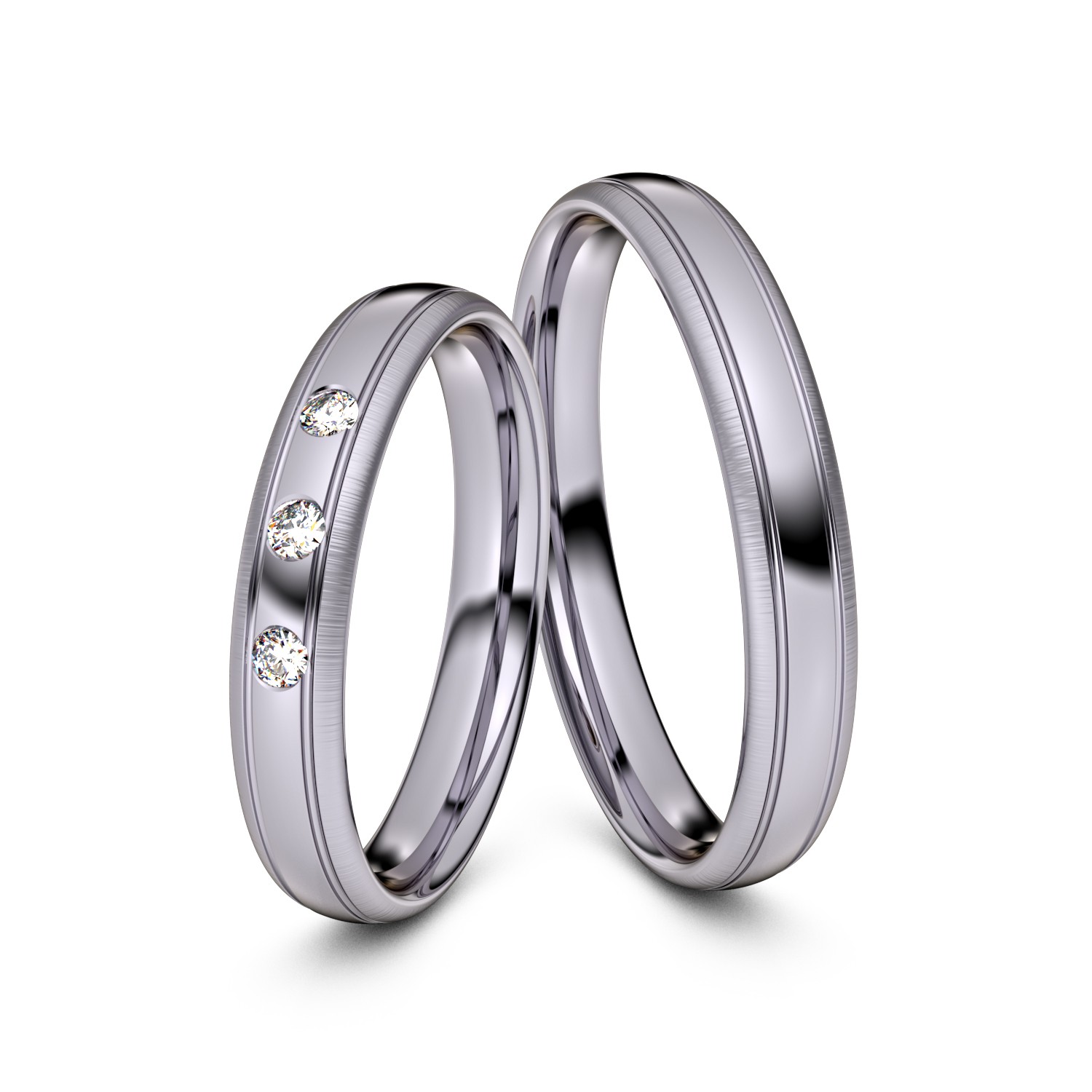 Brillanten-Trauringe 585er Palladium – opt. mit Gravur, Farbe, wählbarer Reinheitsstufe & hochwertigem Holzetui Unkategorisiert online kaufen