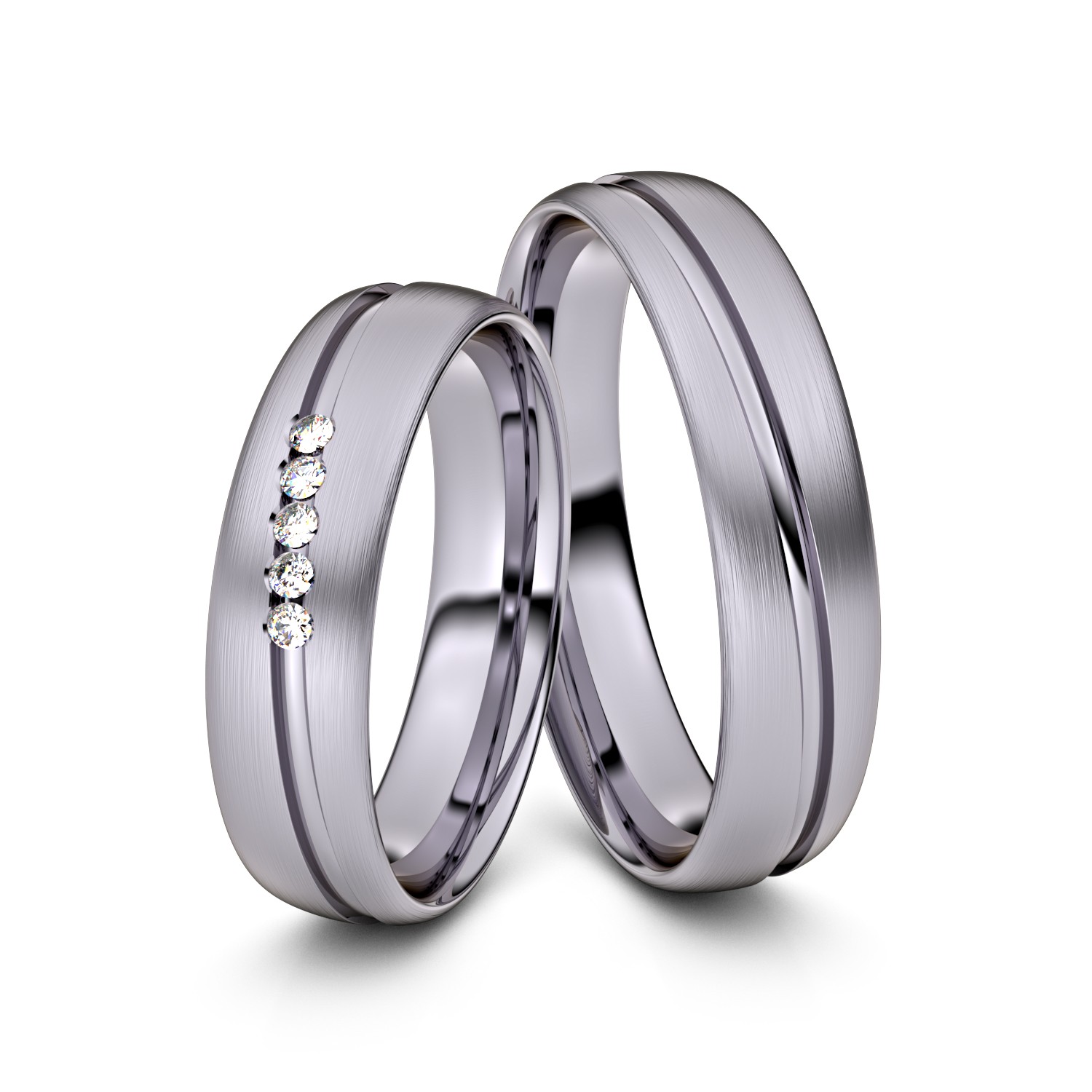 Brillanten-Trauringe 585er Palladium – opt. mit Gravur, Farbe, wählbarer Reinheitsstufe & hochwertigem Holzetui Unkategorisiert online kaufen