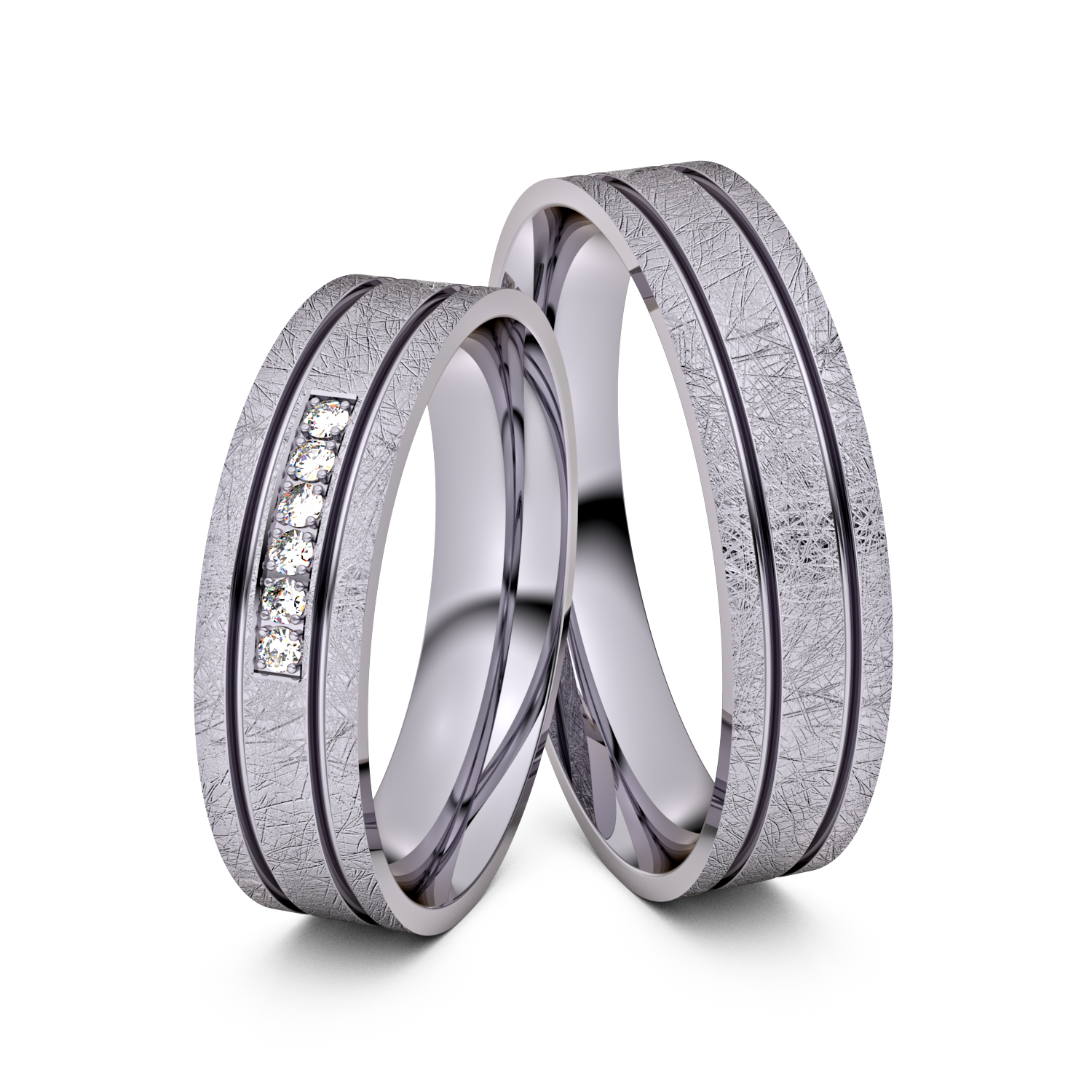 Brillanten-Trauringe 585er Palladium – opt. mit Gravur, Farbe, wählbarer Reinheitsstufe & hochwertigem Holzetui Unkategorisiert online kaufen