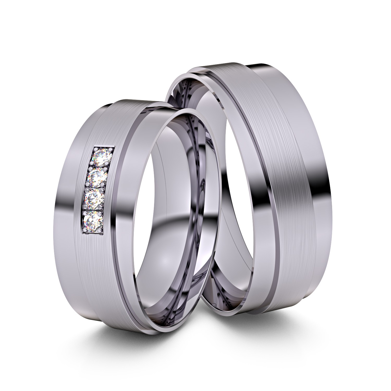 Brillanten-Trauringe 585er Palladium – opt. mit Gravur, Farbe, wählbarer Reinheitsstufe & hochwertigem Holzetui Unkategorisiert online kaufen