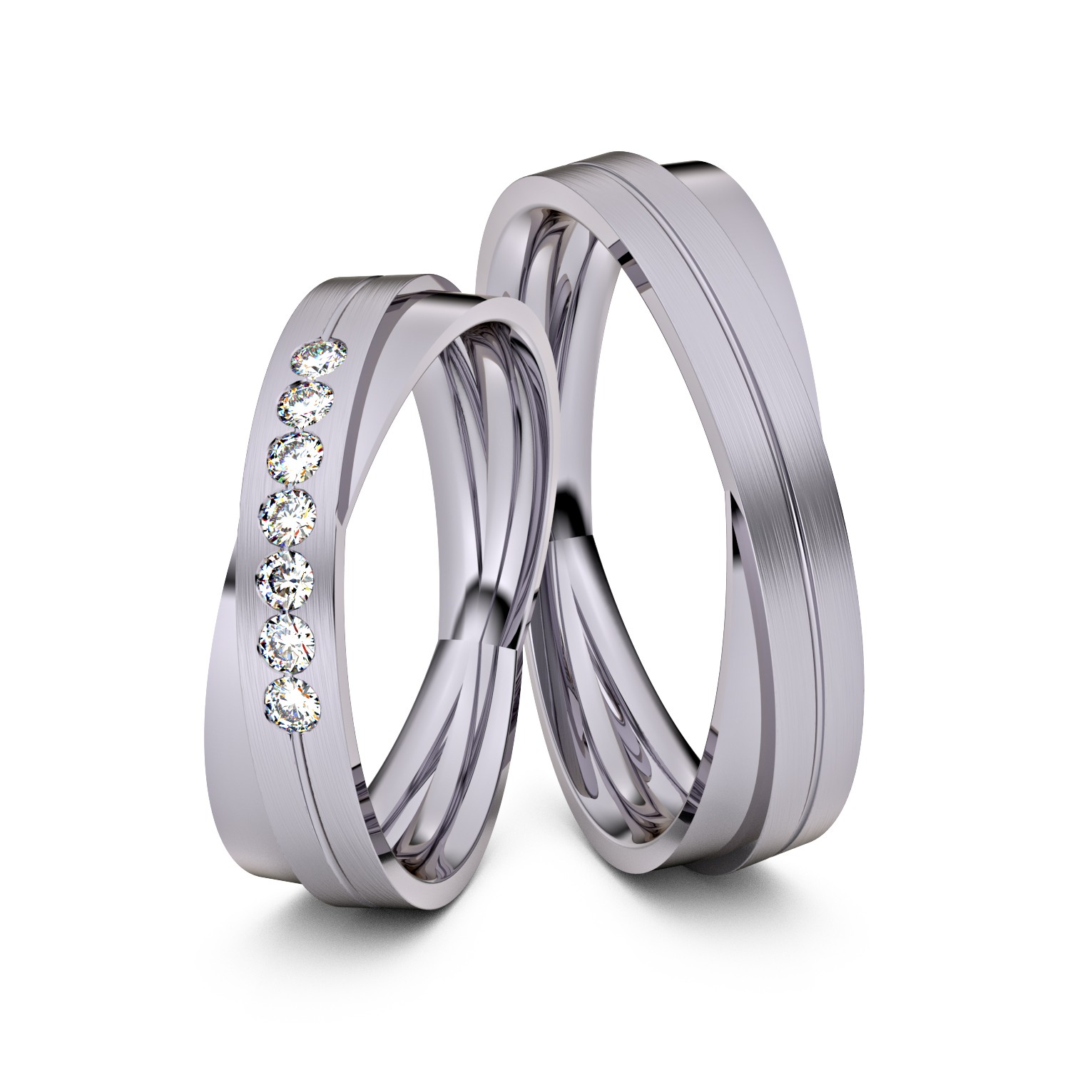 Brillanten-Trauringe 585er Palladium – opt. mit Gravur, Farbe, wählbarer Reinheitsstufe & hochwertigem Holzetui Unkategorisiert online kaufen