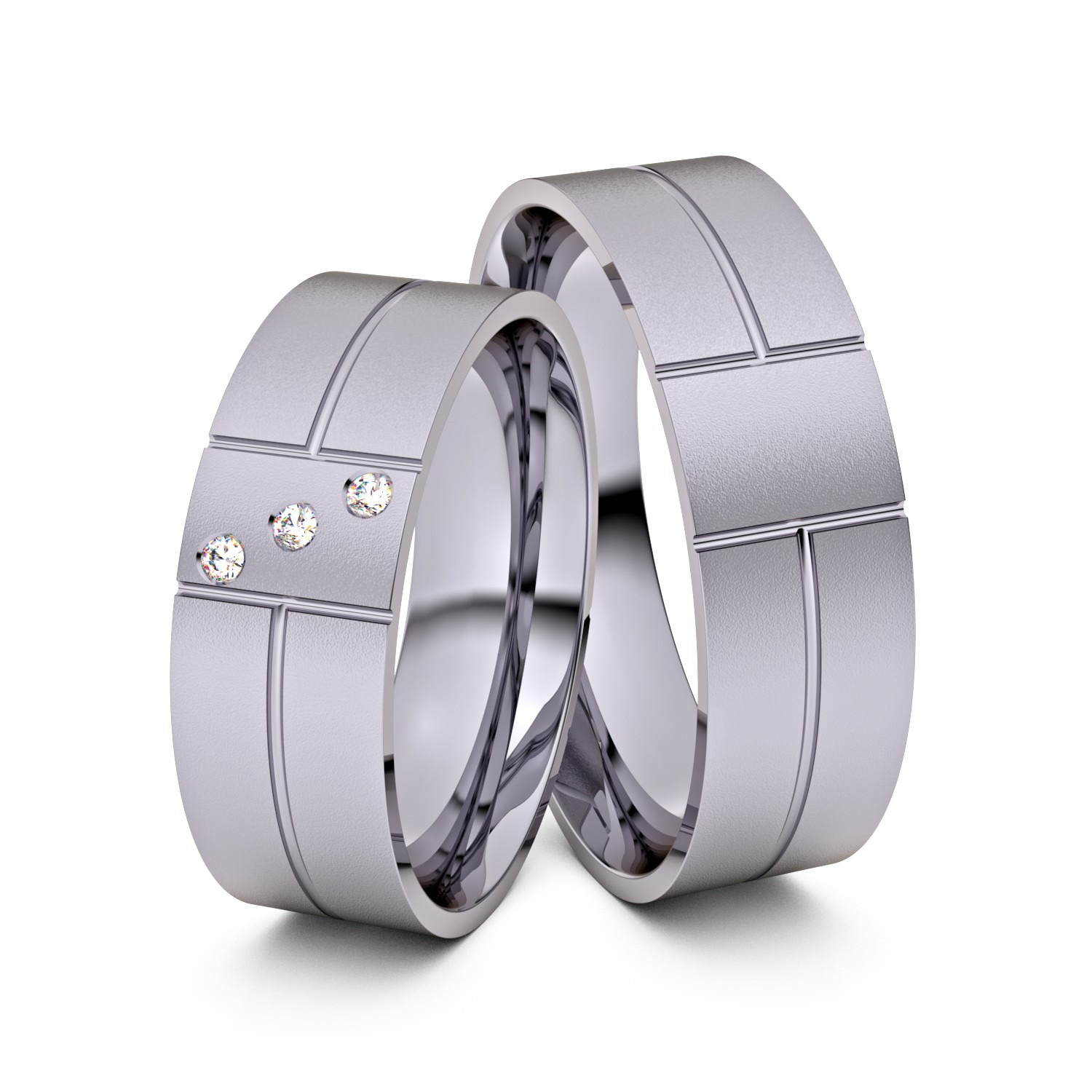 Brillanten-Trauringe 585er Palladium – opt. mit Gravur, Farbe, wählbarer Reinheitsstufe & hochwertigem Holzetui Unkategorisiert online kaufen