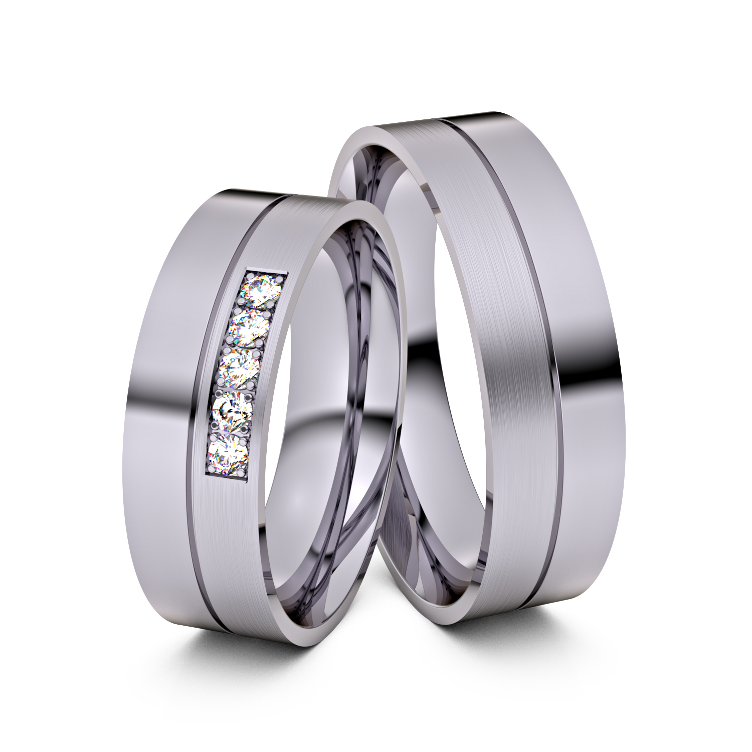 Brillanten-Trauringe 585er Palladium – opt. mit Gravur, Farbe, wählbarer Reinheitsstufe & hochwertigem Holzetui Unkategorisiert online kaufen