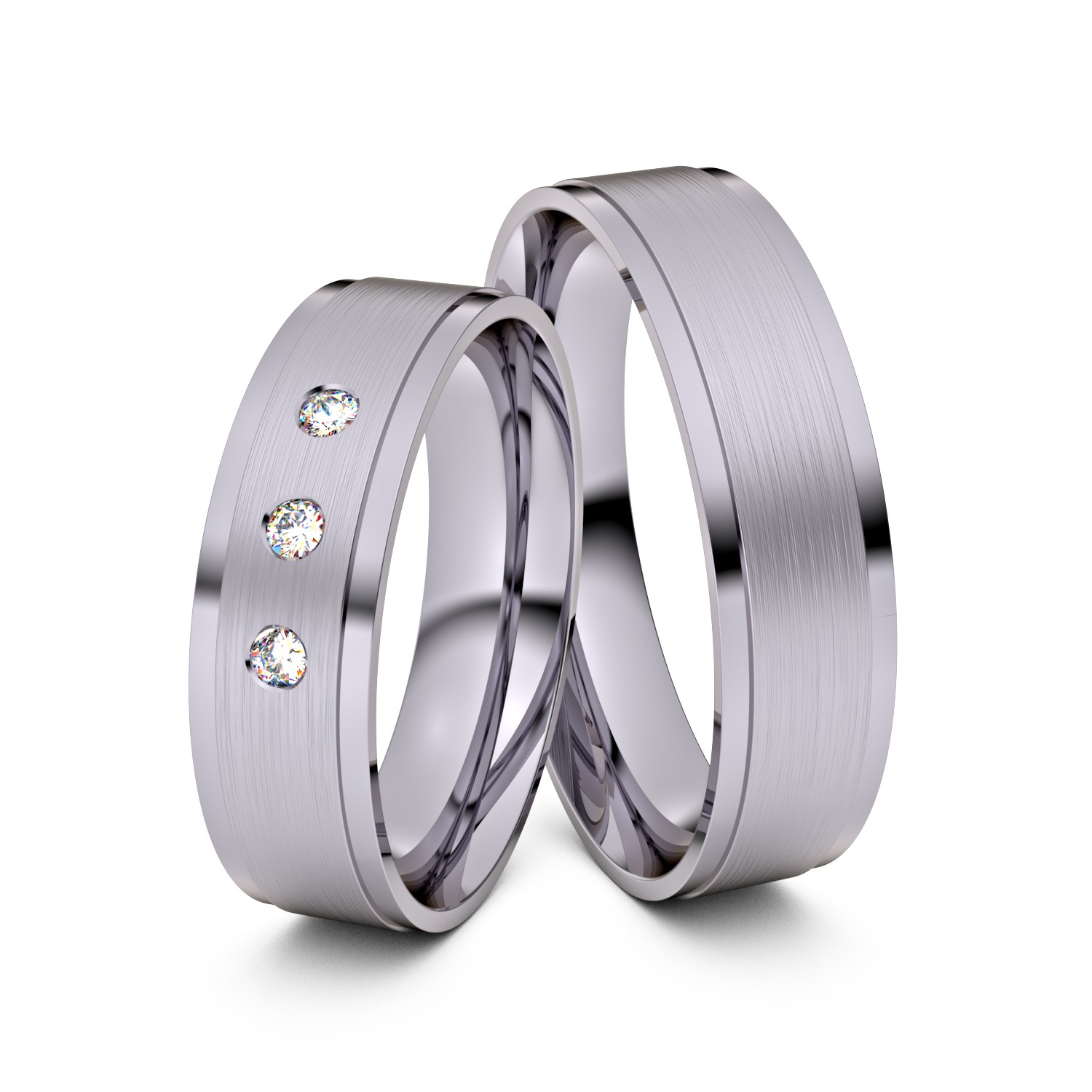 Brillanten-Trauringe 585er Palladium – opt. mit Gravur, Farbe, wählbarer Reinheitsstufe & hochwertigem Holzetui Unkategorisiert online kaufen