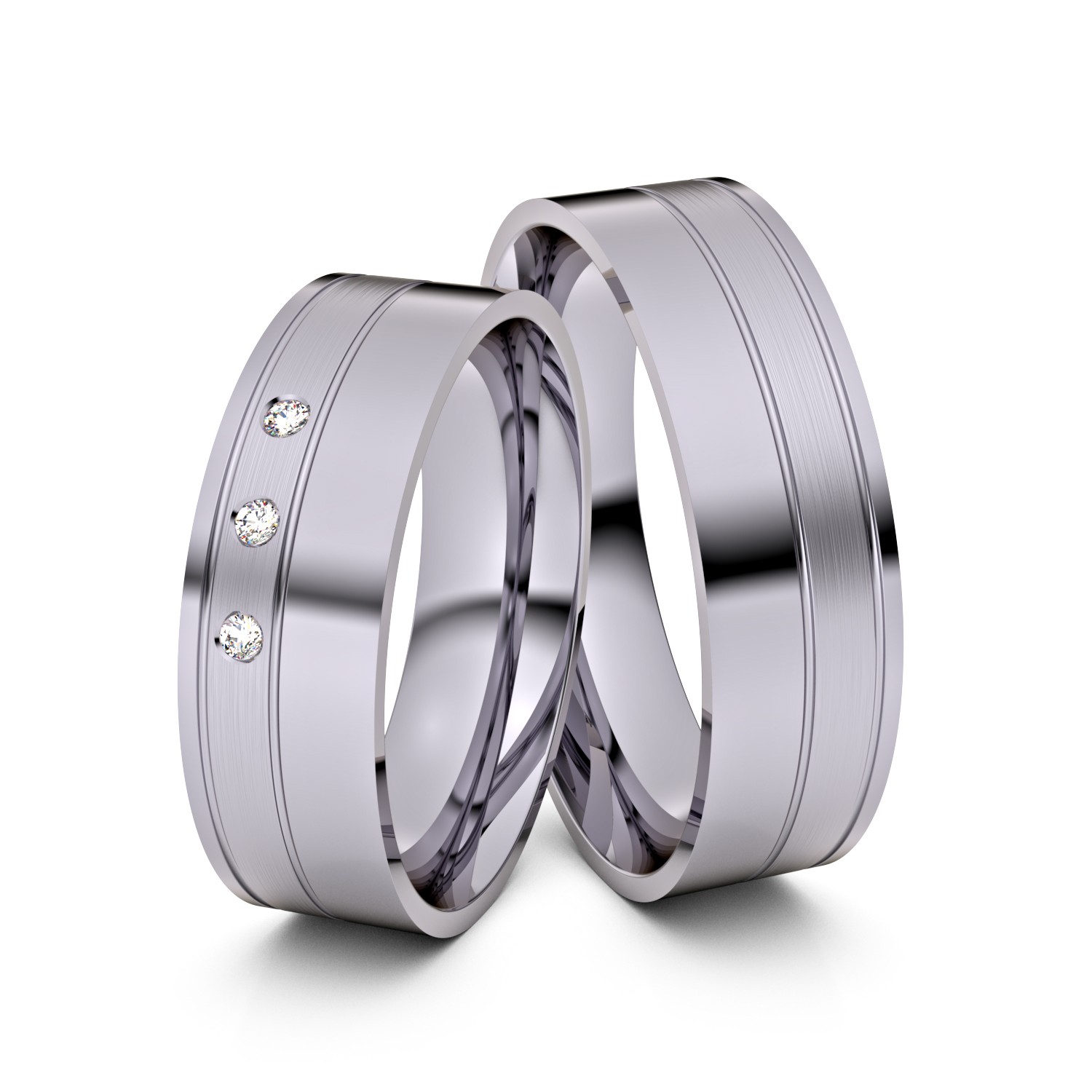 Brillanten-Trauringe 585er Palladium – opt. mit Gravur, Farbe, wählbarer Reinheitsstufe & hochwertigem Holzetui Unkategorisiert online kaufen