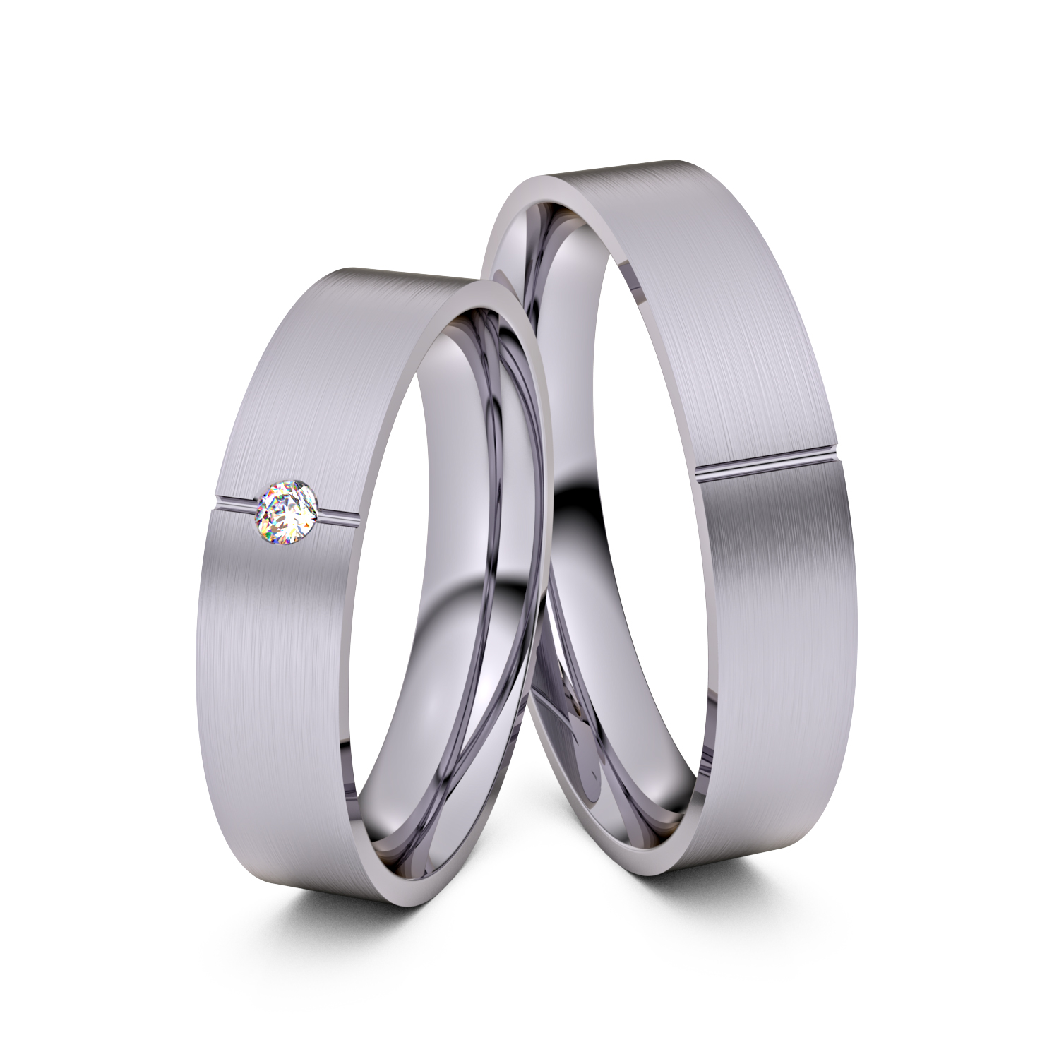 Brillanten-Trauringe 585er Palladium – opt. mit Gravur, Farbe, wählbarer Reinheitsstufe & hochwertigem Holzetui Unkategorisiert online kaufen