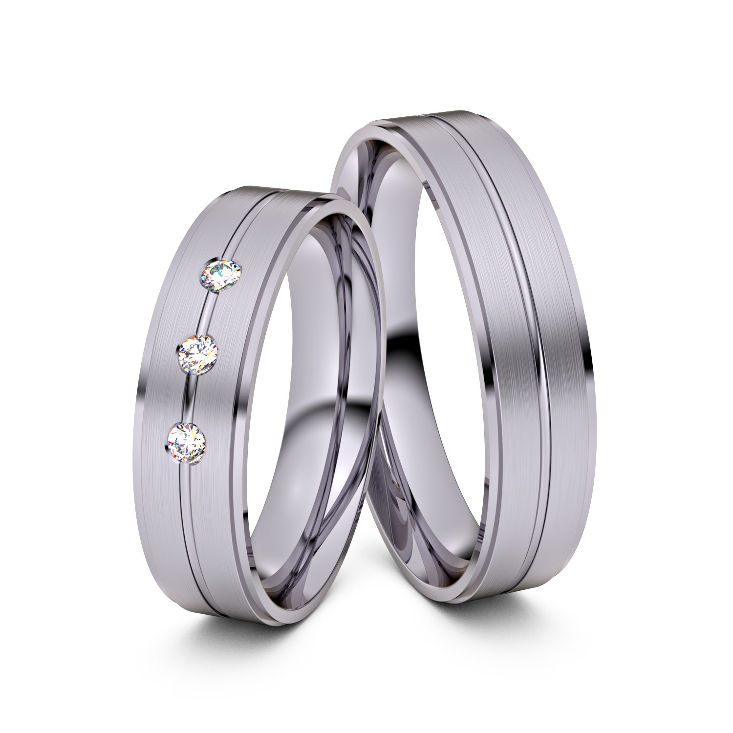 Brillanten-Trauringe 585er Palladium – opt. mit Gravur, Farbe, wählbarer Reinheitsstufe & hochwertigem Holzetui Unkategorisiert online kaufen