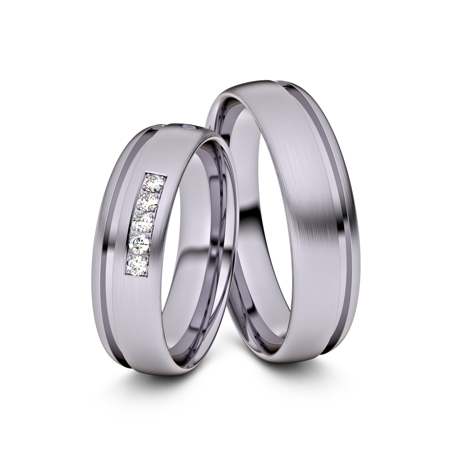 Brillanten-Trauringe 585er Palladium – opt. mit Gravur, Farbe, wählbarer Reinheitsstufe & hochwertigem Holzetui Unkategorisiert online kaufen
