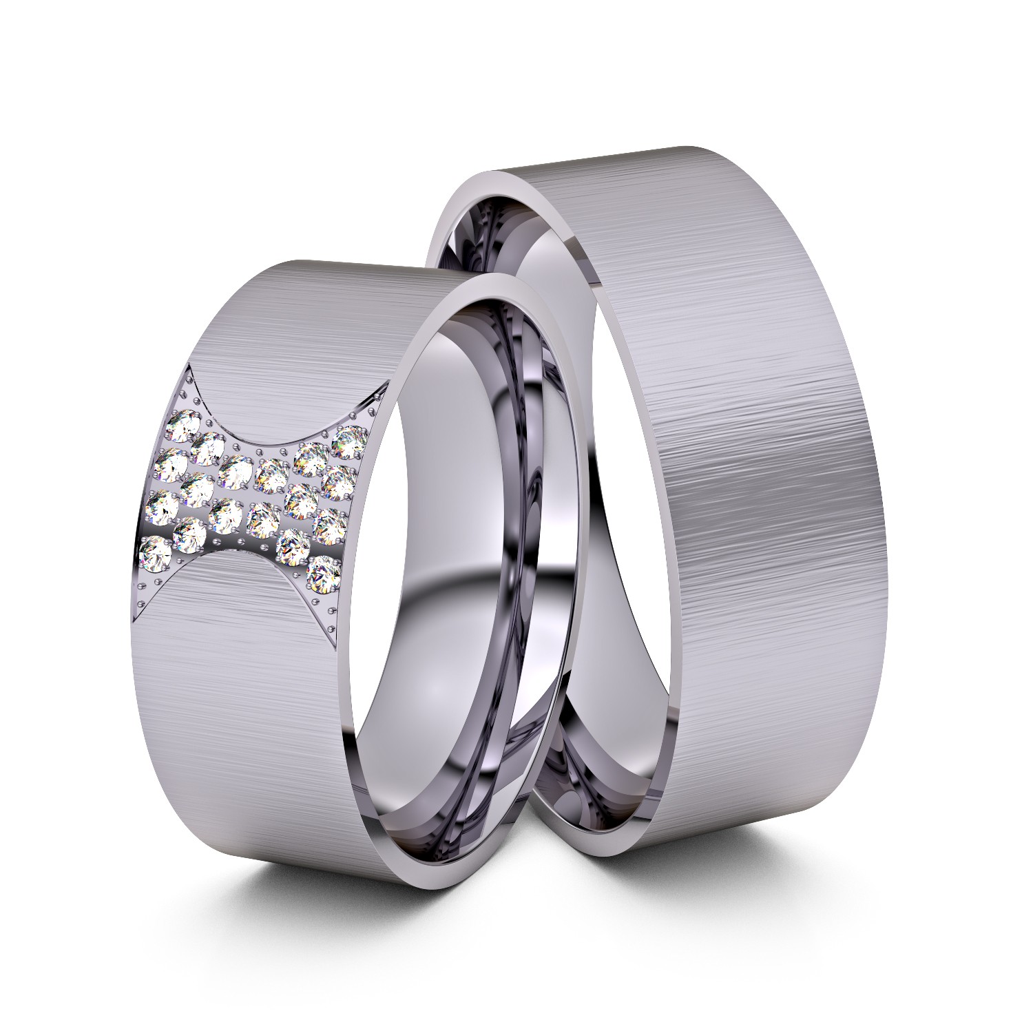 Brillanten-Trauringe 585er Palladium – opt. mit Gravur, Farbe, wählbarer Reinheitsstufe & hochwertigem Holzetui Unkategorisiert online kaufen