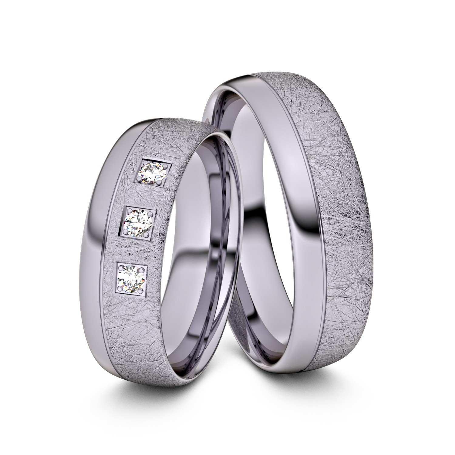 Brillanten-Trauringe 585er Palladium – opt. mit Gravur, Farbe, wählbarer Reinheitsstufe & hochwertigem Holzetui Unkategorisiert online kaufen