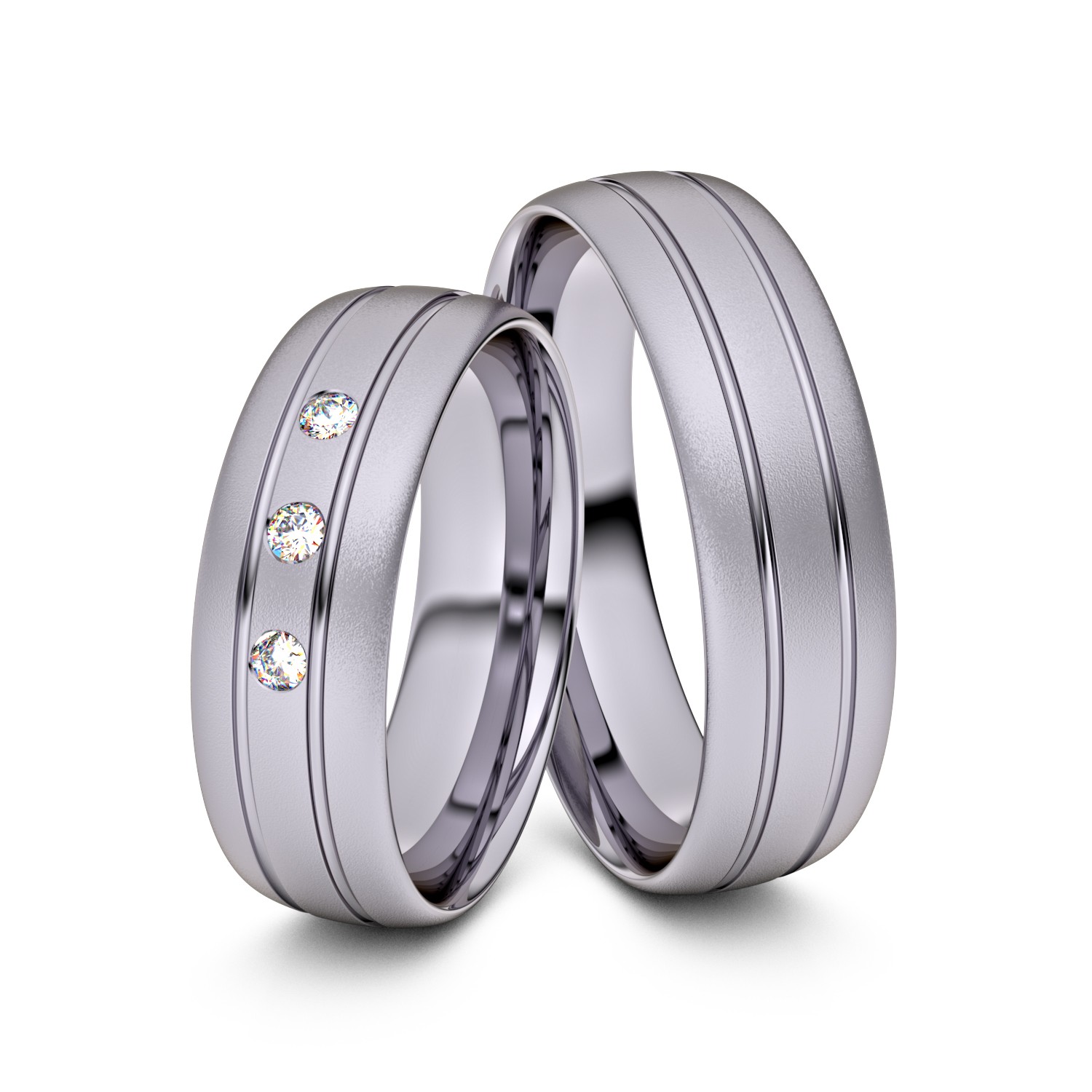Brillanten-Trauringe 585er Palladium – opt. mit Gravur, Farbe, wählbarer Reinheitsstufe & hochwertigem Holzetui Unkategorisiert online kaufen