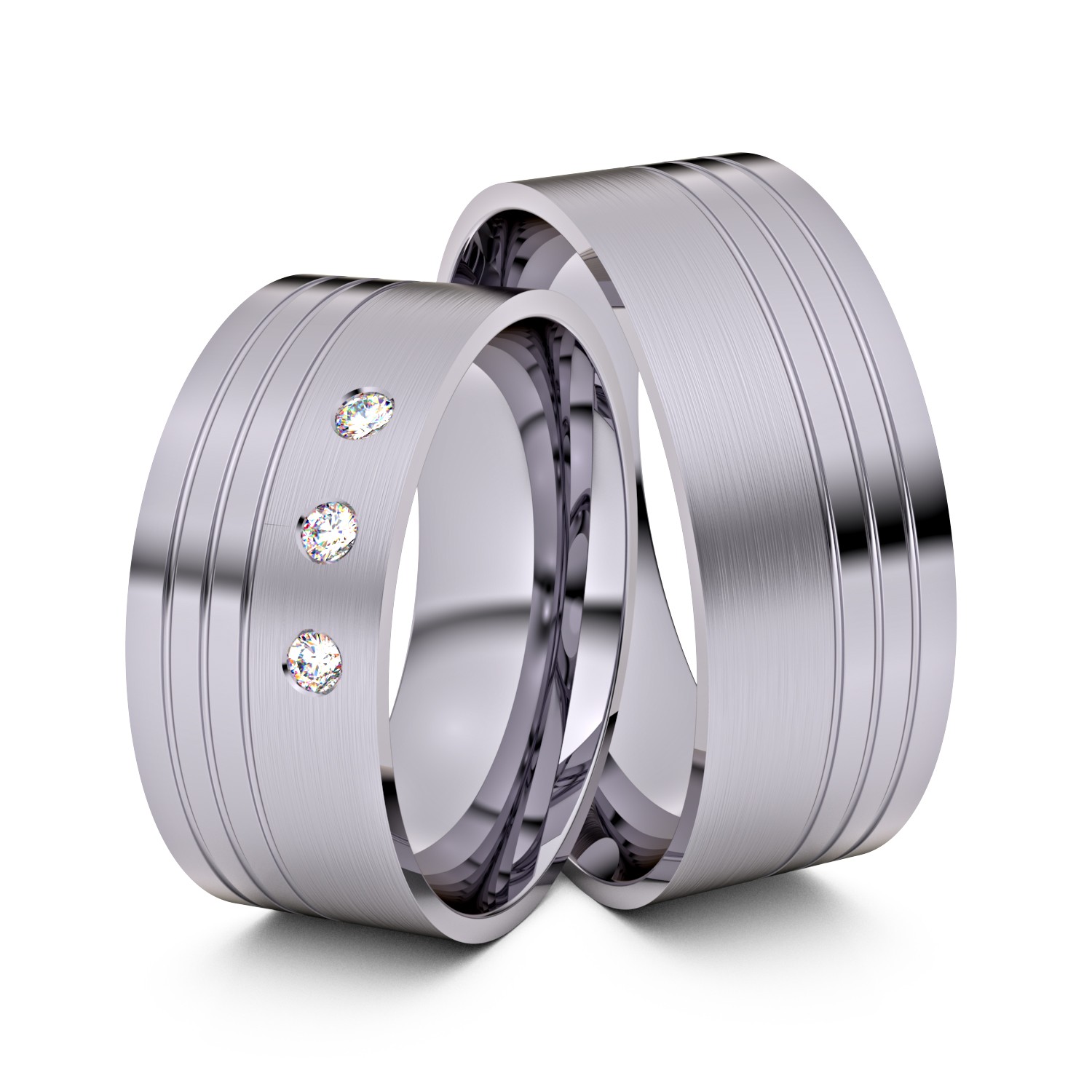 Brillanten-Trauringe 585er Palladium – opt. mit Gravur, Farbe, wählbarer Reinheitsstufe & hochwertigem Holzetui Unkategorisiert online kaufen