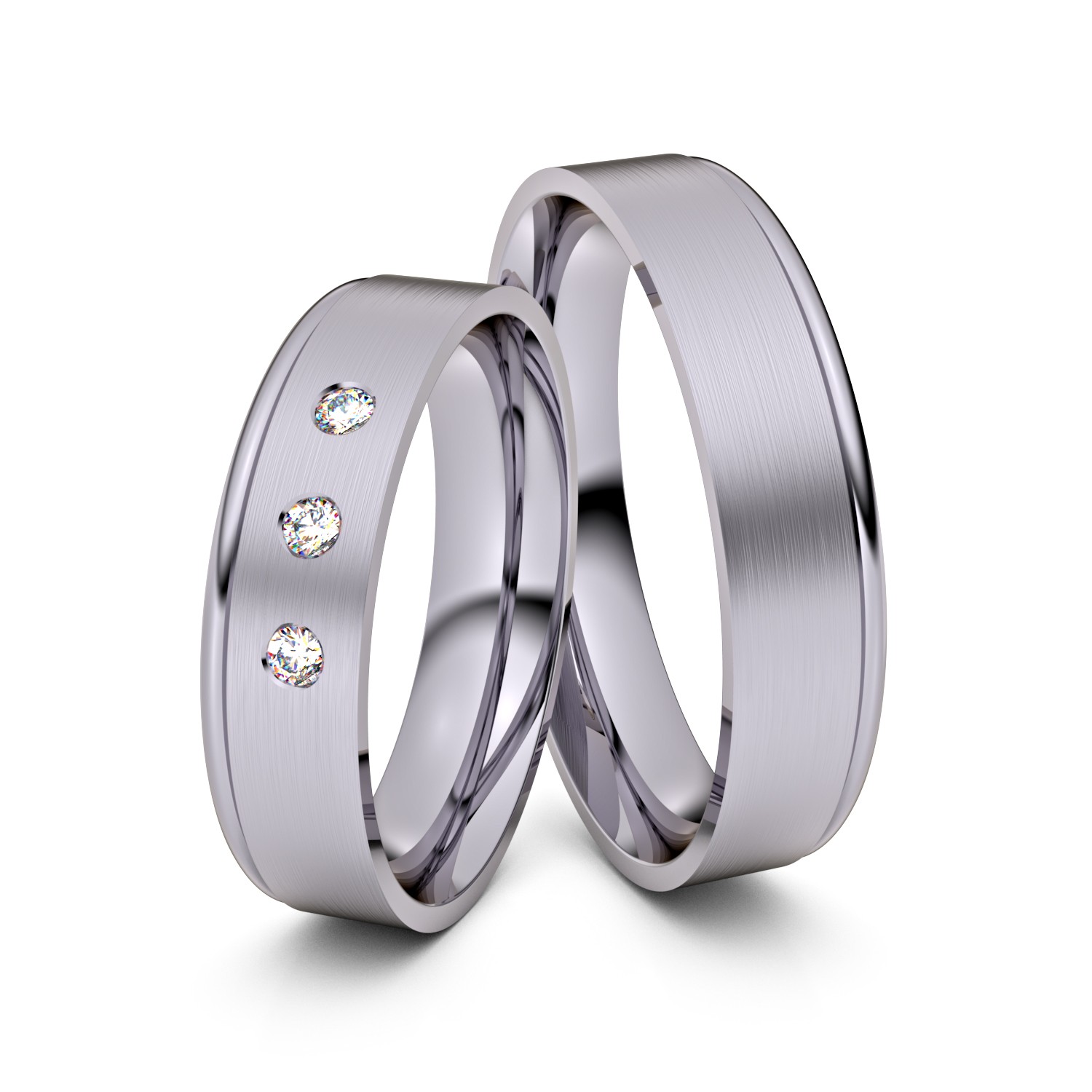 Brillanten-Trauringe 585er Palladium – opt. mit Gravur, Farbe, wählbarer Reinheitsstufe & hochwertigem Holzetui Unkategorisiert online kaufen