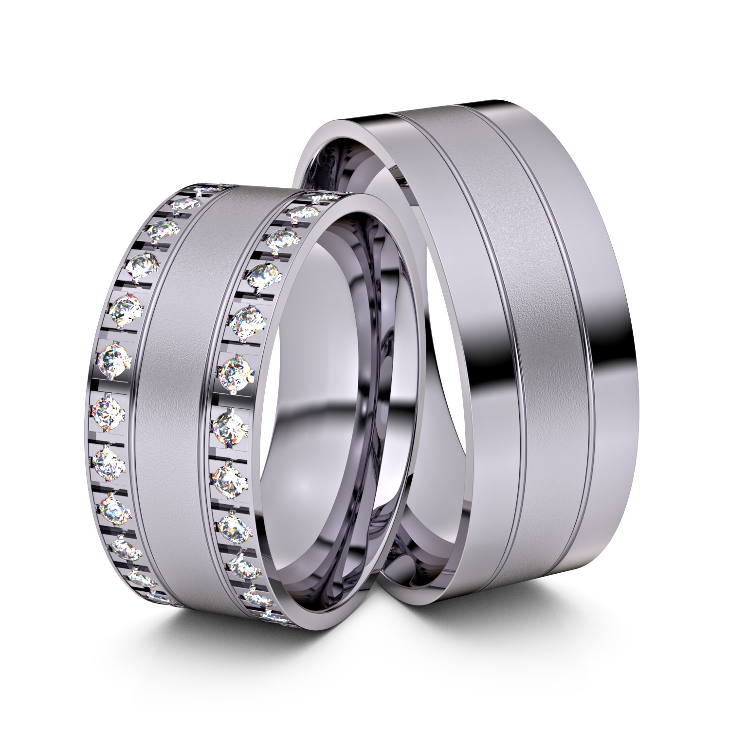 Brillanten-Trauringe 585er Palladium – opt. mit Gravur, Farbe, wählbarer Reinheitsstufe & hochwertigem Holzetui Unkategorisiert online kaufen