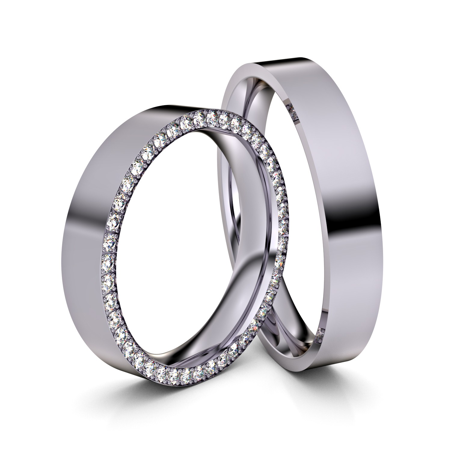 Brillanten-Trauringe 585er Palladium – opt. mit Gravur, Farbe, wählbarer Reinheitsstufe & hochwertigem Holzetui Unkategorisiert Produktbild