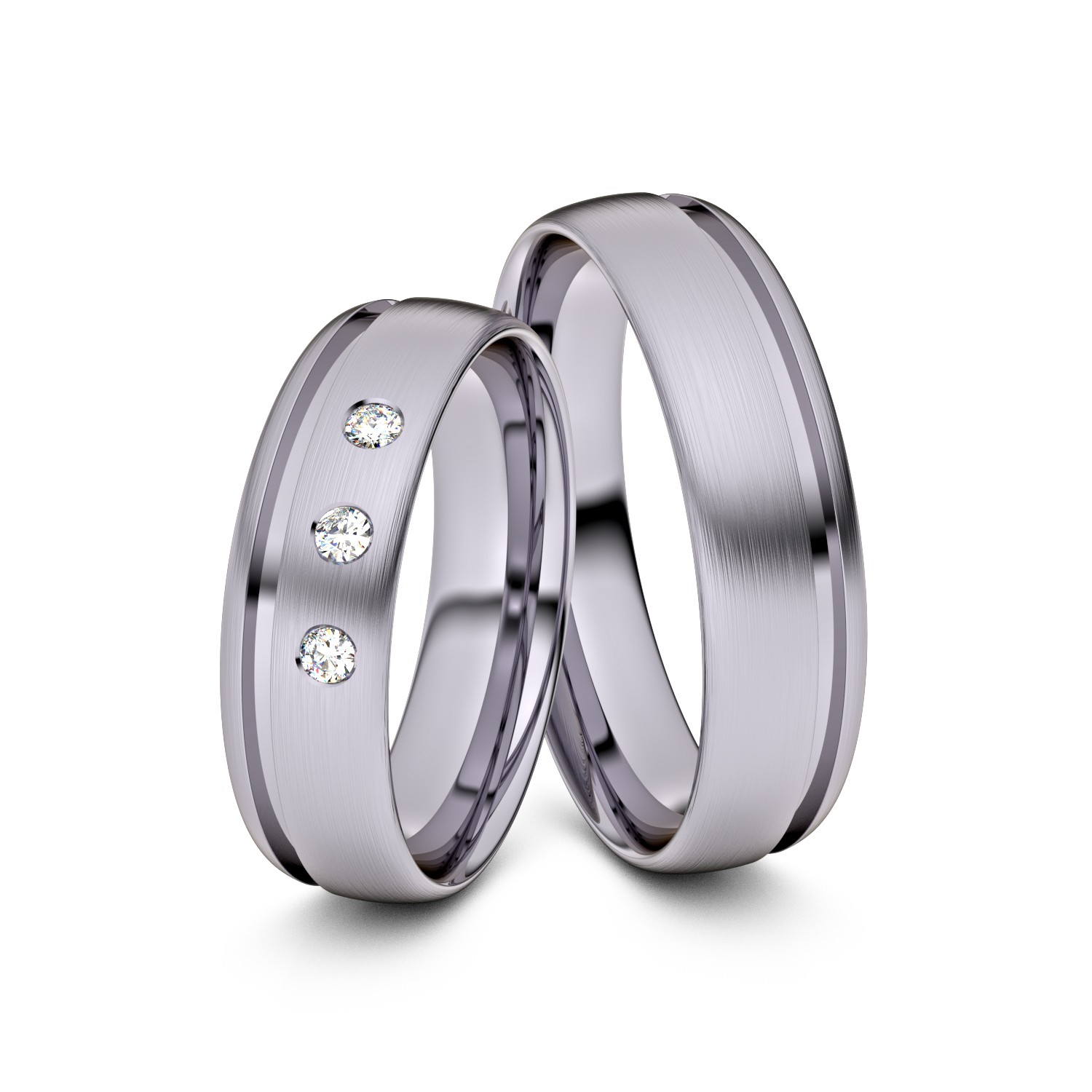Brillanten-Trauringe 585er Palladium – opt. mit Gravur, Farbe, wählbarer Reinheitsstufe & hochwertigem Holzetui Unkategorisiert online kaufen