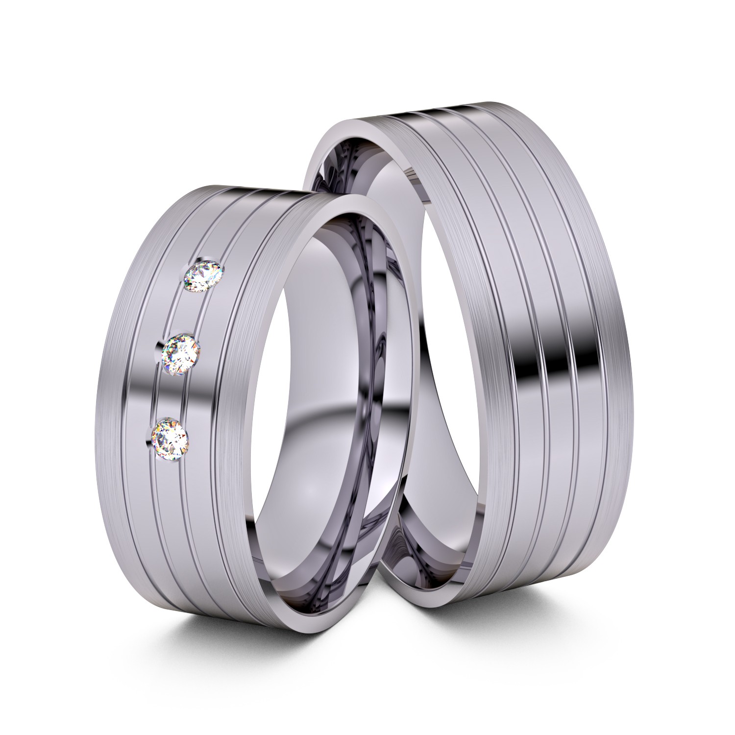 Brillanten-Trauringe 585er Palladium – opt. mit Gravur, Farbe, wählbarer Reinheitsstufe & hochwertigem Holzetui Unkategorisiert online kaufen