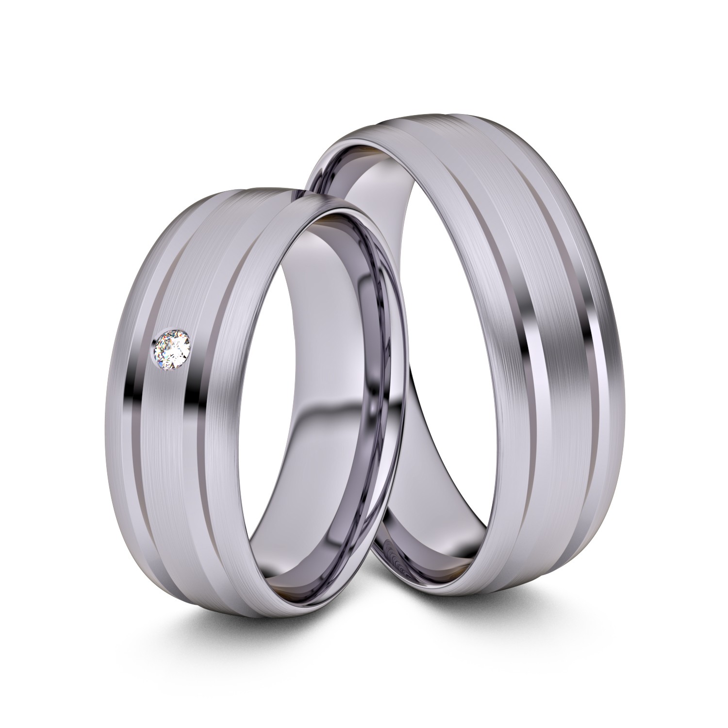 Brillanten-Trauringe 585er Palladium – opt. mit Gravur, Farbe, wählbarer Reinheitsstufe & hochwertigem Holzetui Unkategorisiert online kaufen