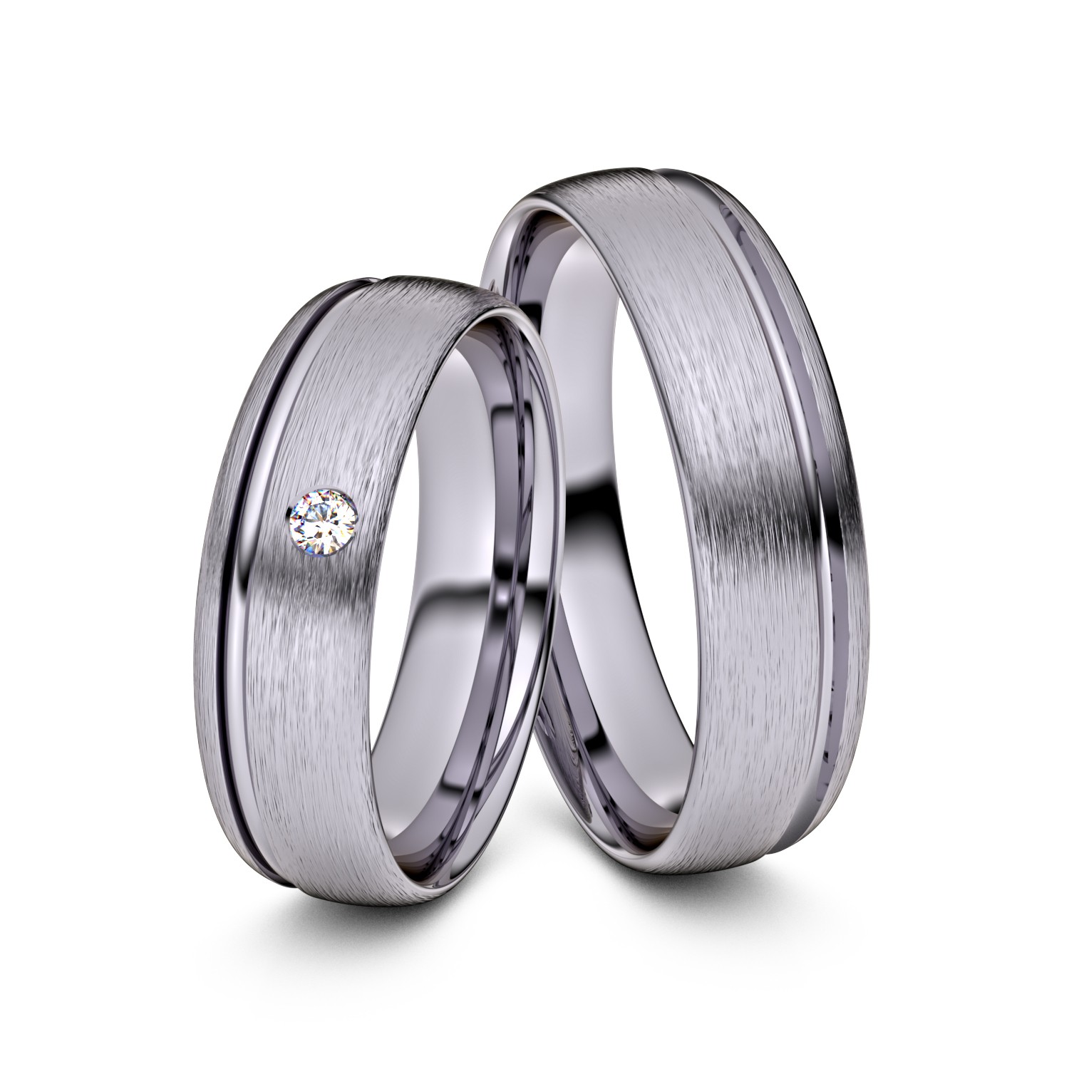 Brillanten-Trauringe 585er Palladium – opt. mit Gravur, Farbe, wählbarer Reinheitsstufe & hochwertigem Holzetui Unkategorisiert online kaufen