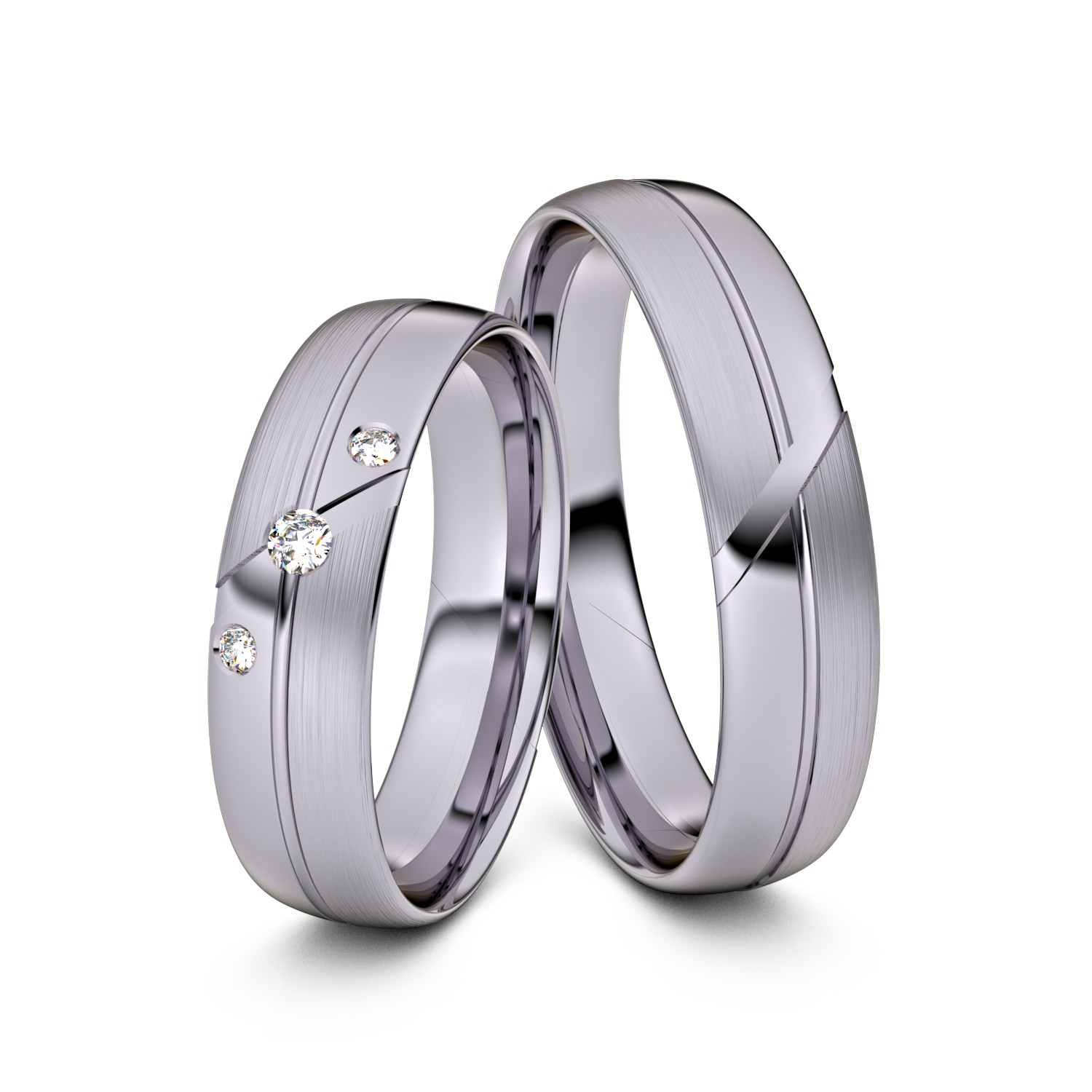 Brillanten-Trauringe 585er Palladium – opt. mit Gravur, Farbe, wählbarer Reinheitsstufe & hochwertigem Holzetui Unkategorisiert online kaufen